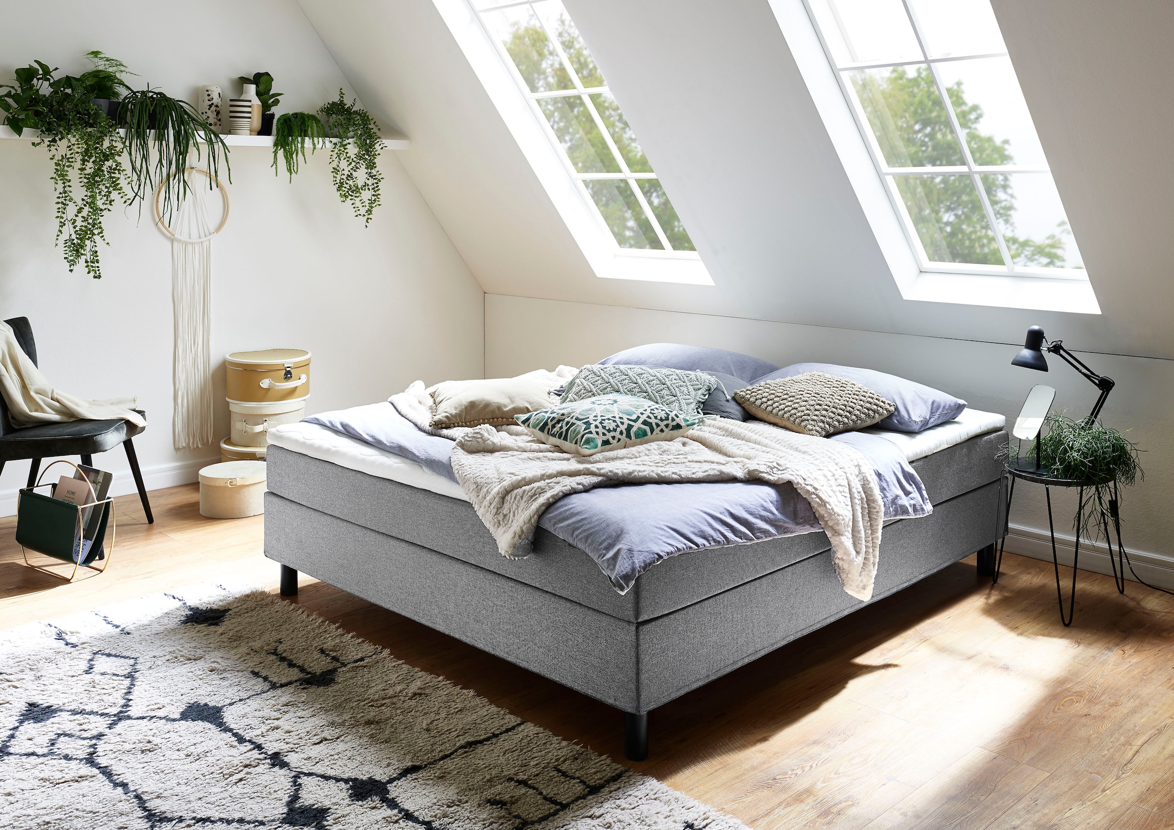 ATLANTIC home collection Boxbett "Happy", ohne Kopfteil, mit Topper, wahlweise mit oder ohne Bettwaren