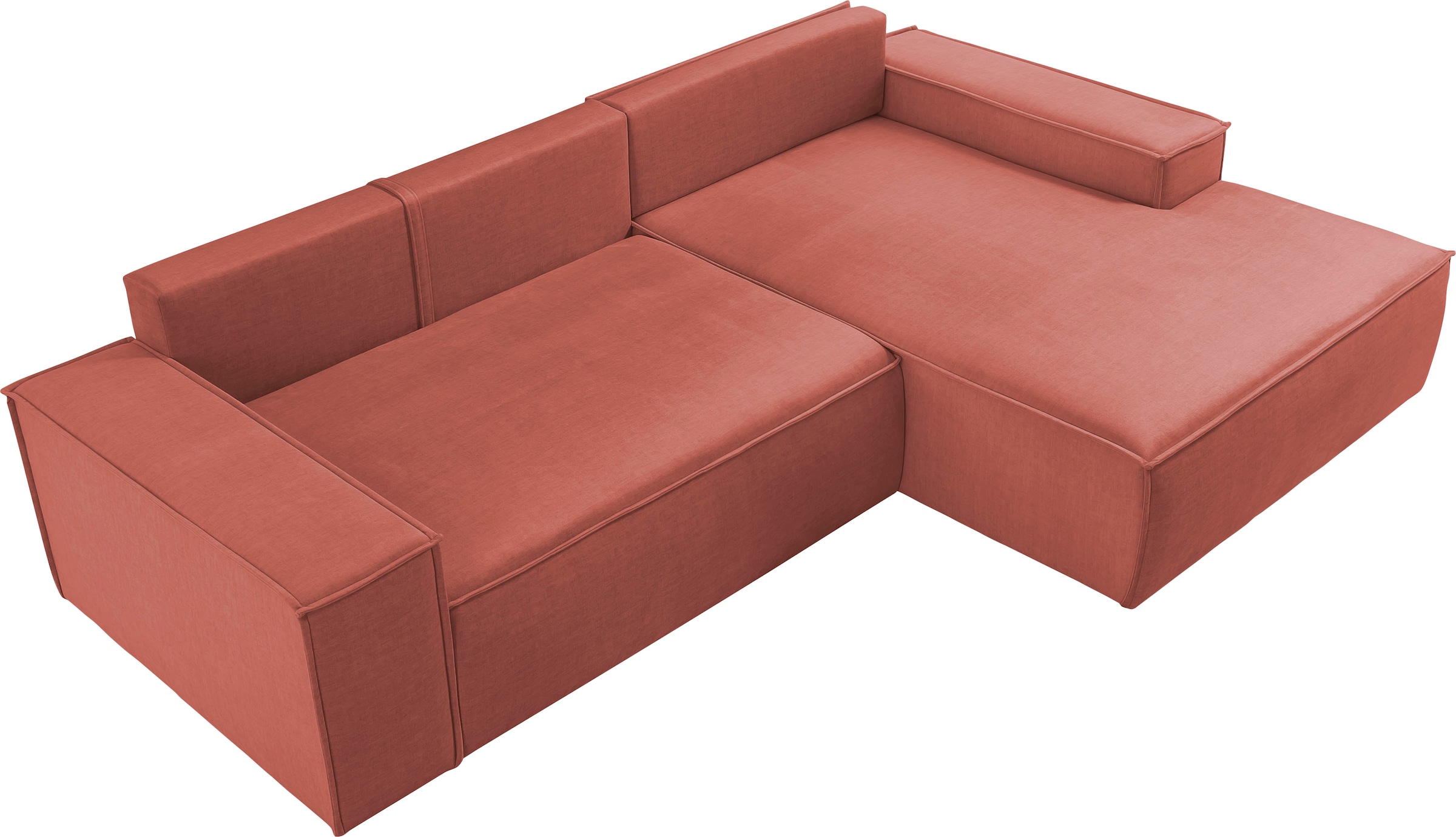 Home affaire Ecksofa SHERWOOD Schlafsofa 267 cm, L-Form, Schlaffunktion mit Bettkasten (210x136 cm), Cord, Vintage, Samtvelours