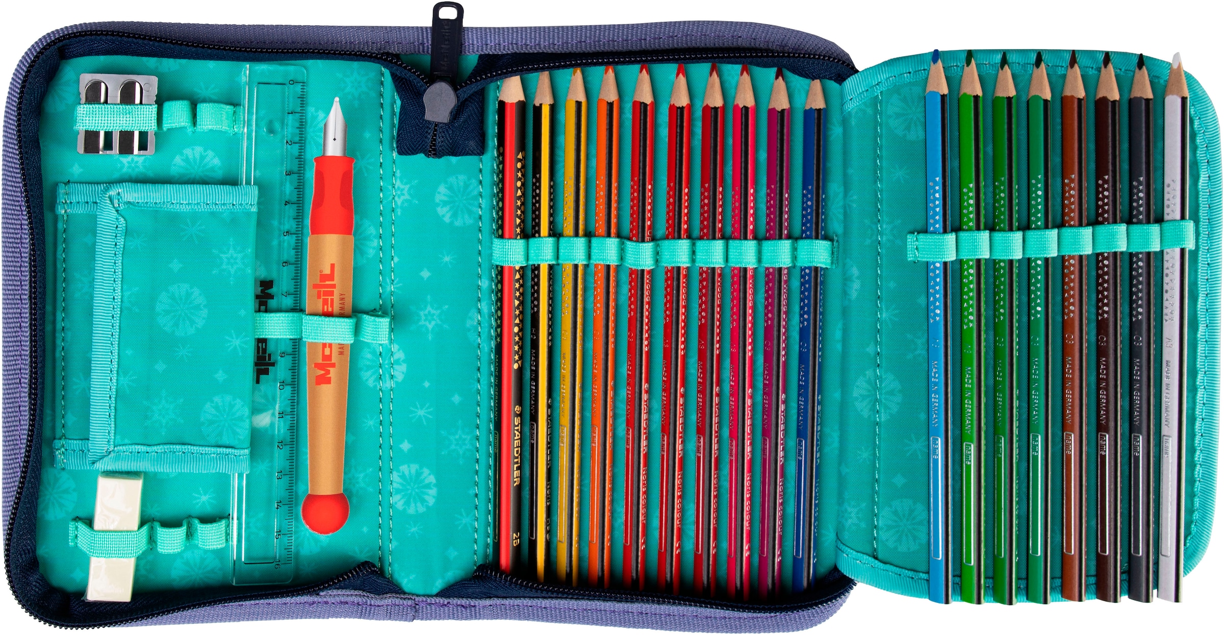 McNeill Schulranzen »Perfecto, Frozen II«, reflektierende Streifen auf den Schultergurten-retroreflektierende Flächen, inkl. Federmäppchen, Turnbeutel, Schlamperrolle & Motivmagnet