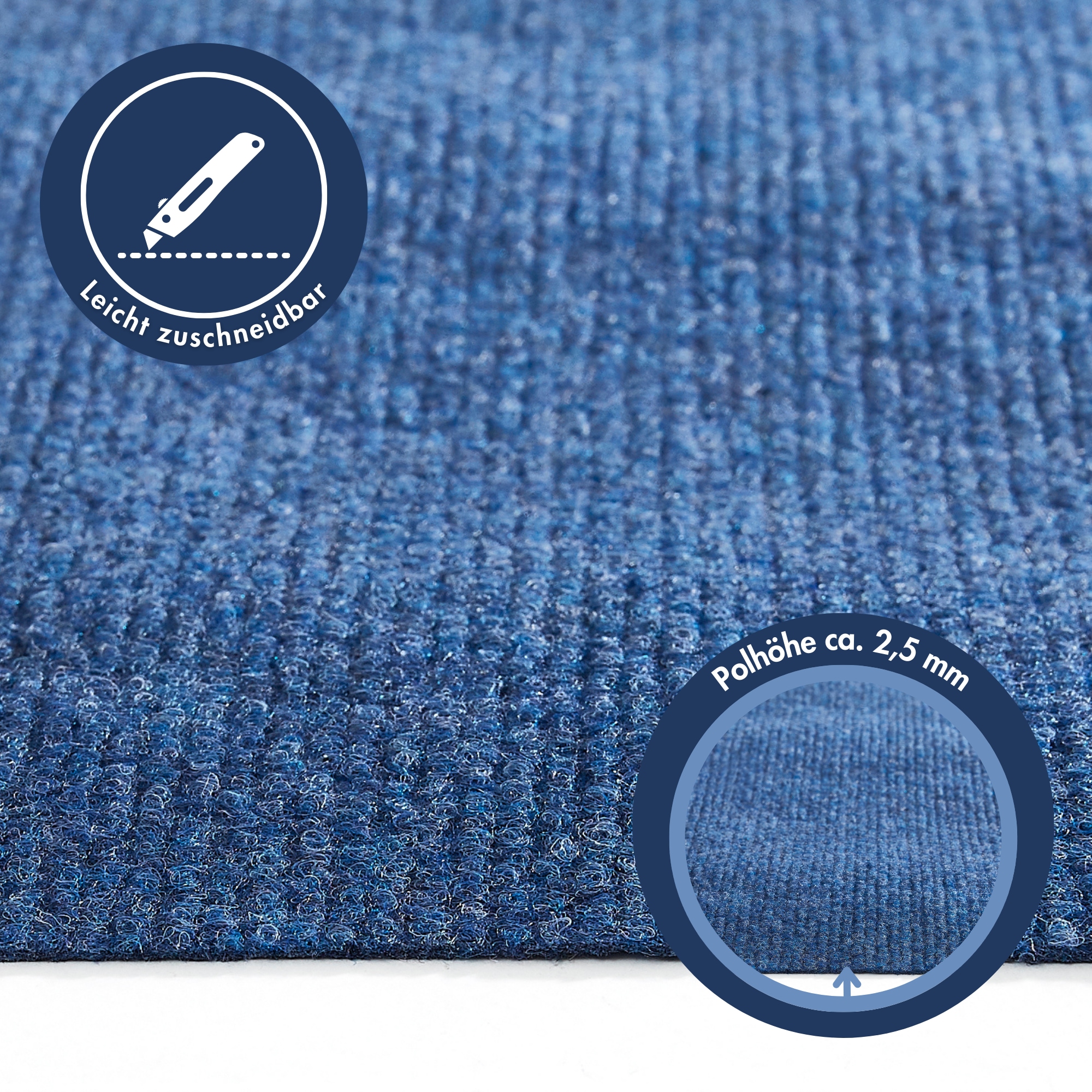 Andiamo Teppichboden »Milo, Nadelfilz, Made in Belgium«, rechteckig, 2,5 mm Höhe, Uni Farben, Breite 100 cm oder 200 cm, Wohnzimmer, strapazierfähig