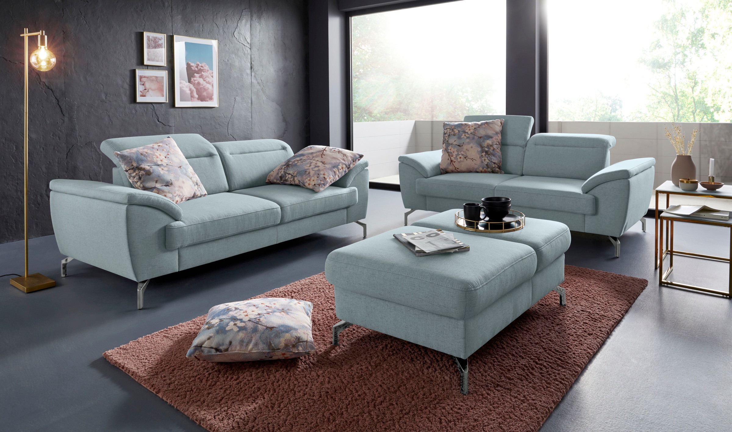 sit&more Hocker »Percy« Fußhöhe 15cm, mit Klappfunktion, wahlweise in 2 Fußfarben
