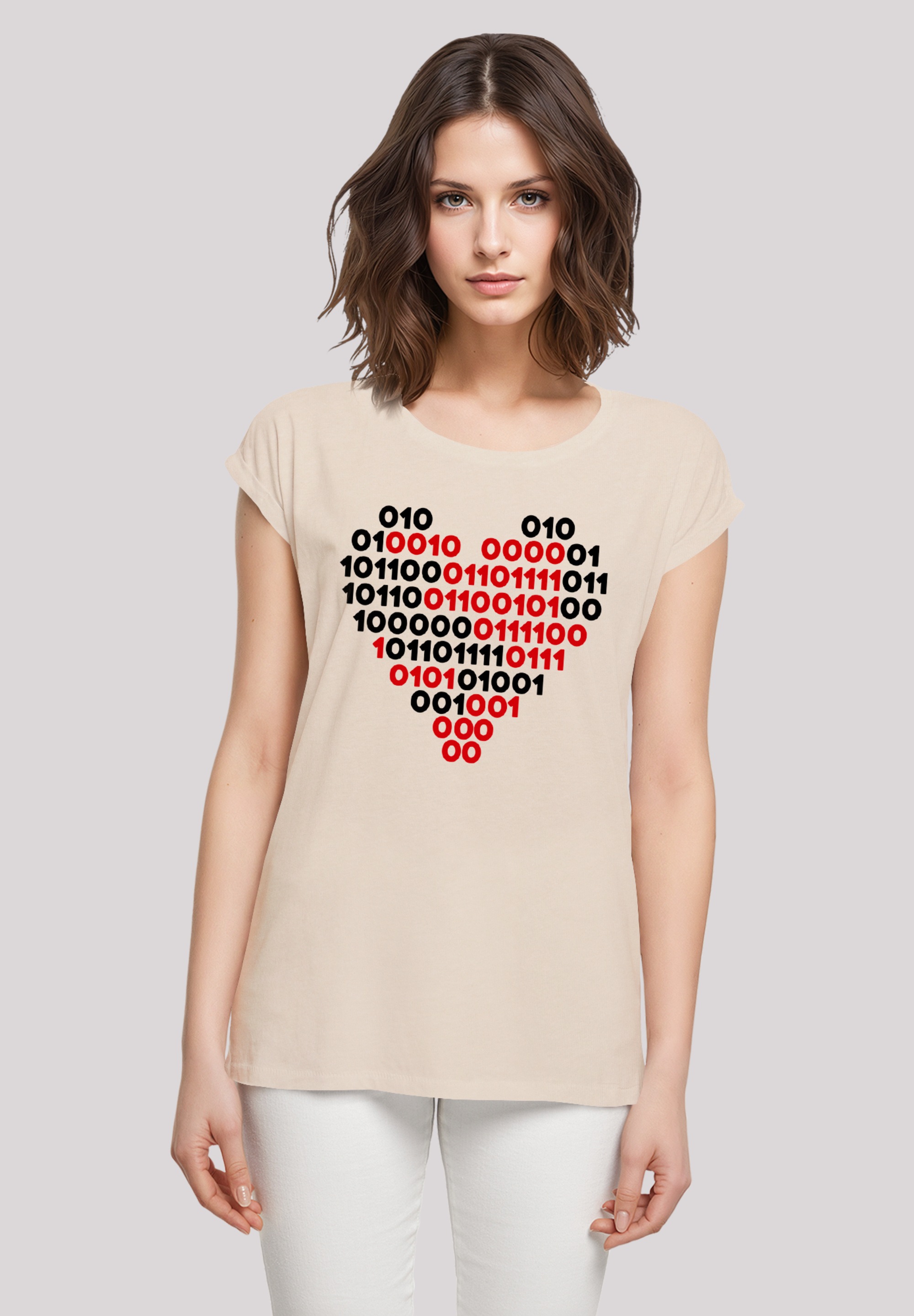 F4NT4STIC T-Shirt "I love you 01001001 Binary Code Herz Valentinstag", Prem günstig online kaufen