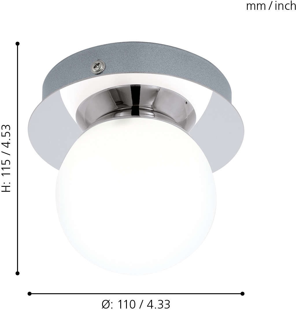 EGLO Wandleuchte »MOSIANO Wandlampe, Edelstahl und Glas, IP44, Badezimmerlampe, Lampe« LED-Board Warmweiß Wand- / Deckenleuchte - sprittzwassergeschützt - Lampe für das Bad