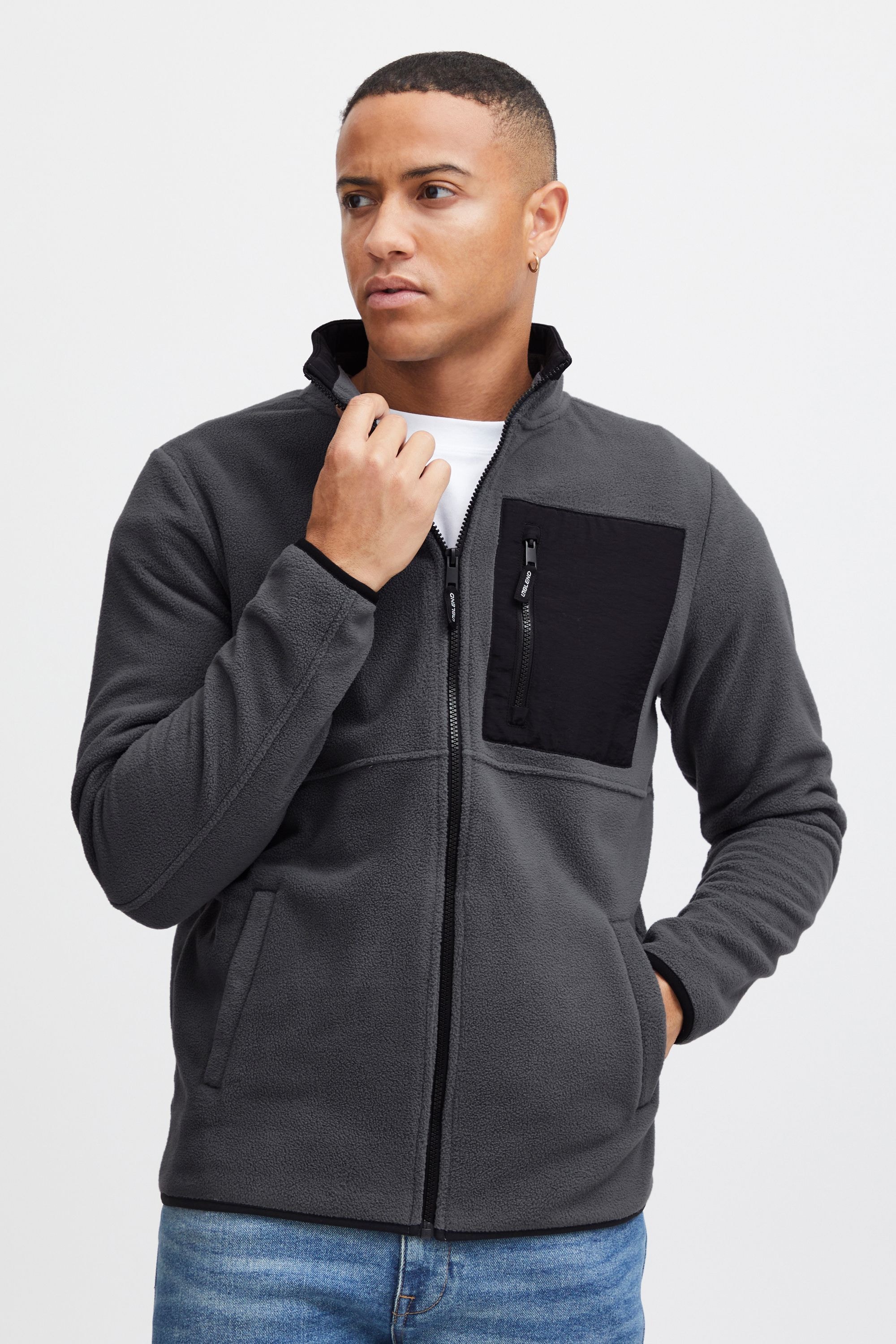 Blend Cardigan "BHFloritz", Gemütliche Fleecejacke mit abgesetzten Details günstig online kaufen