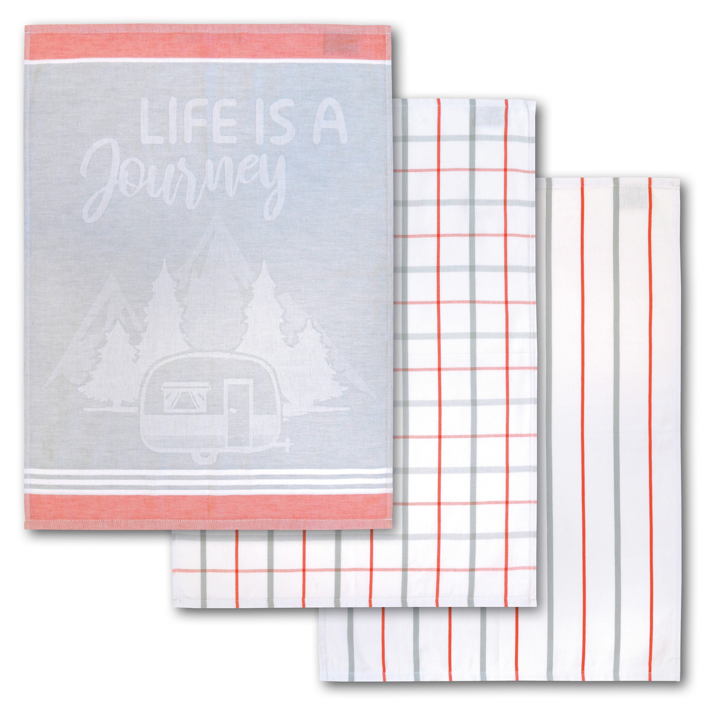 Dyckhoff Geschirrtuch "Journey, mit 3 verschiedenen Motiven, LIFE IS A JOUR günstig online kaufen