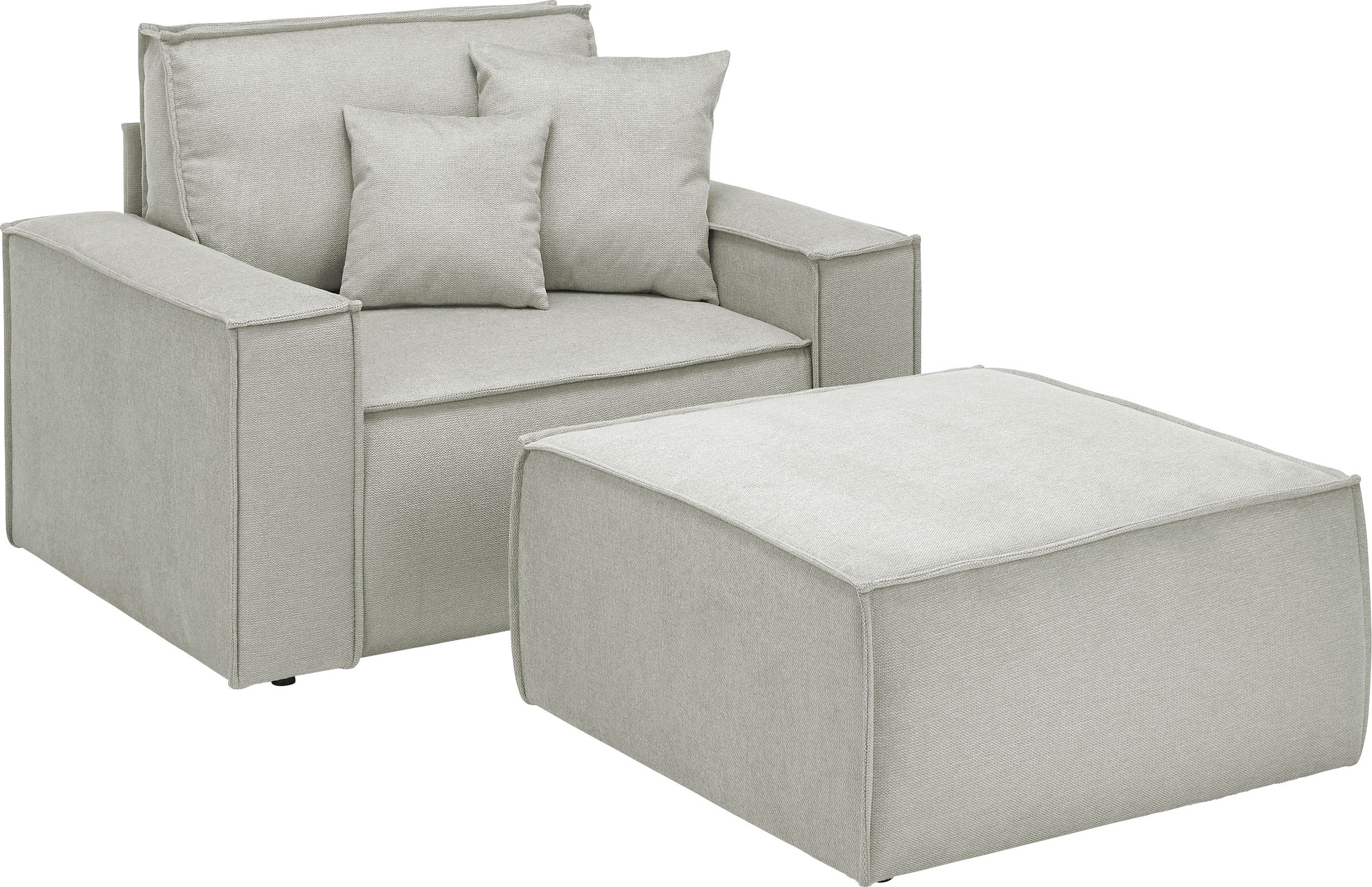 andas Loveseat »Finnley«, (2 St.), Loveseat und Hocker im Set, passend zur Polster-Serie Finnley