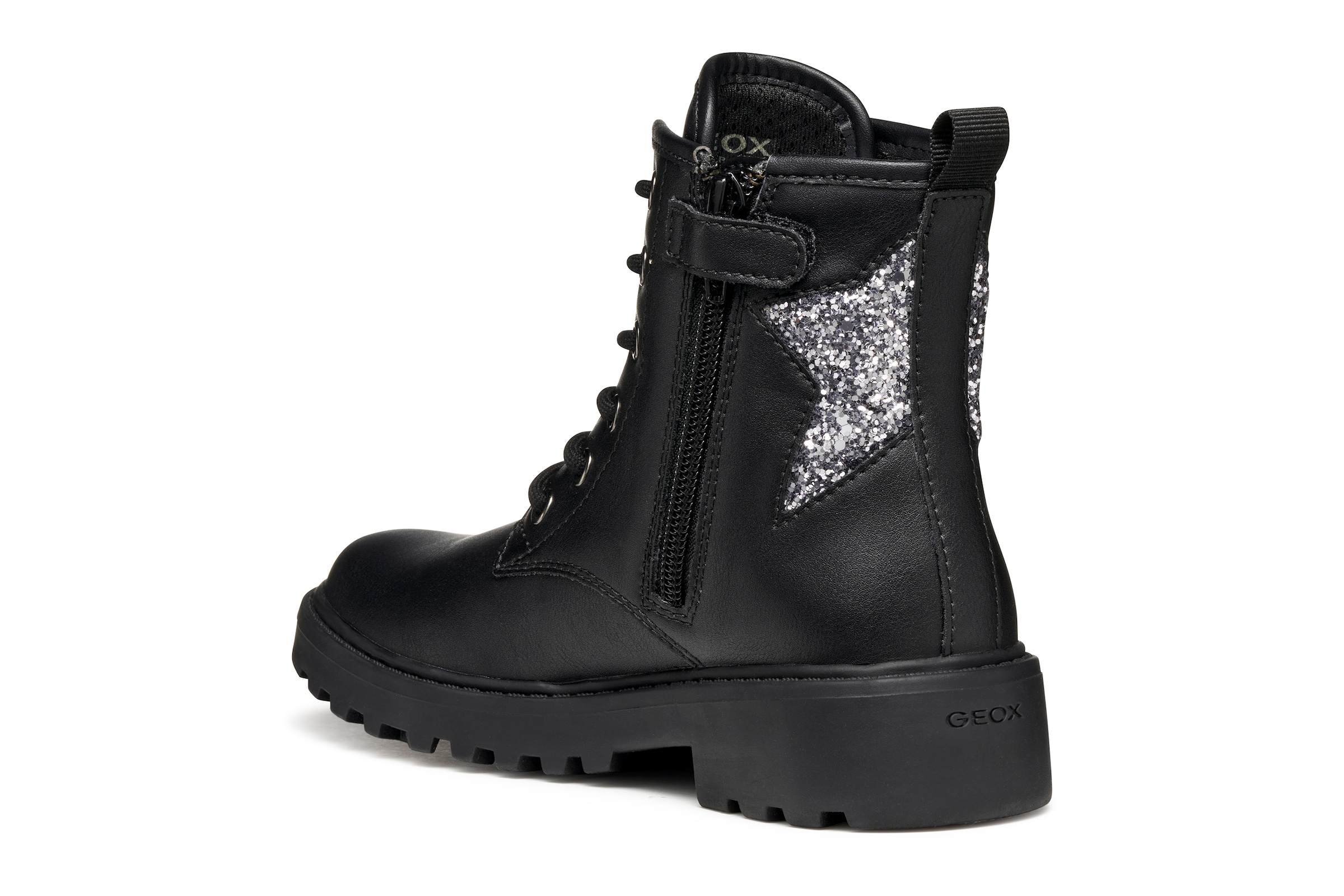 Geox Schnürboots »J CASEY GIRL«  Schnürstiefelette mit Glitter-Stern, Größenschablone zum Download