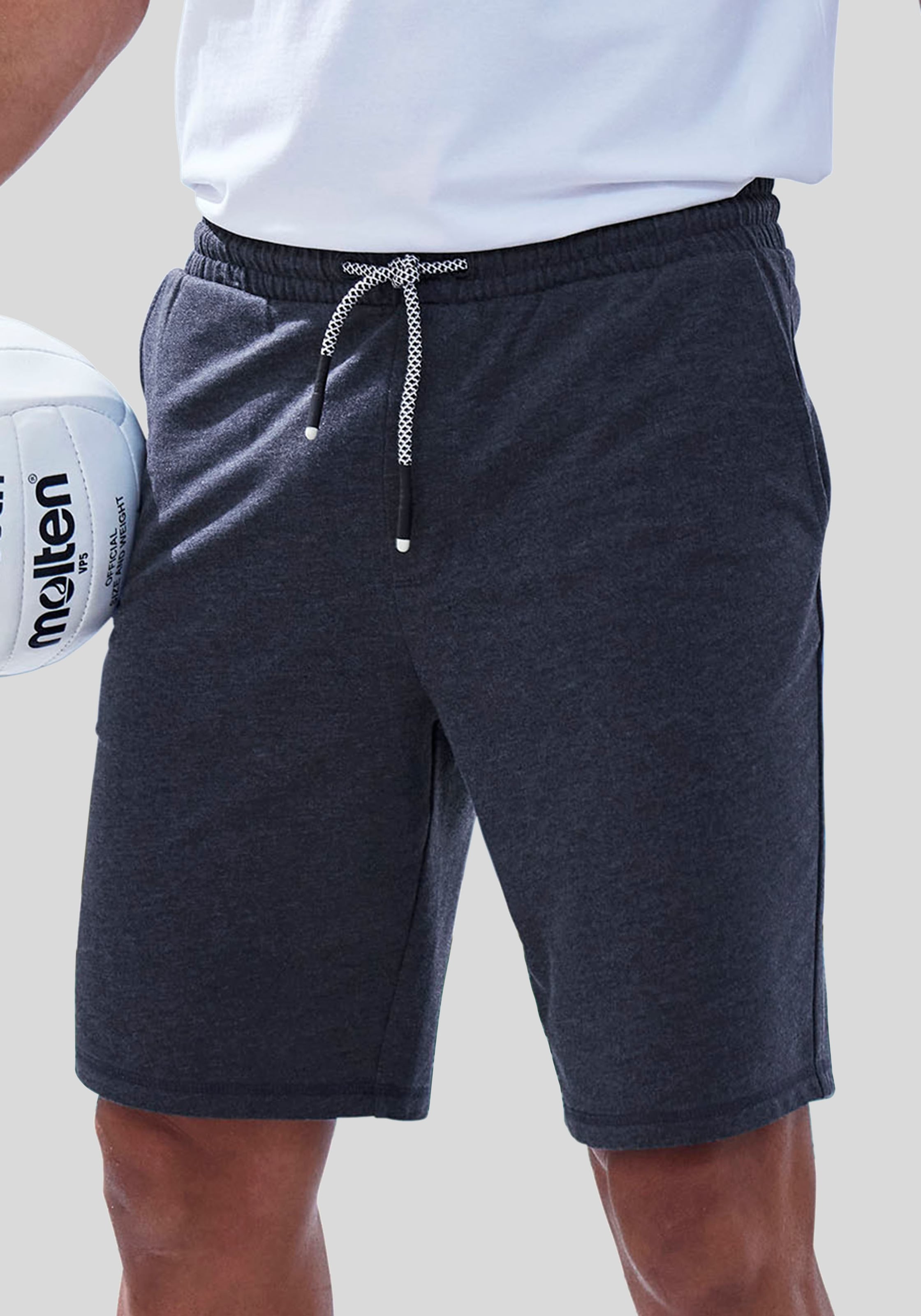 John Devin Sweatshorts »weit geschnitten«, in Melange-Optik aus Baumwoll-Mix