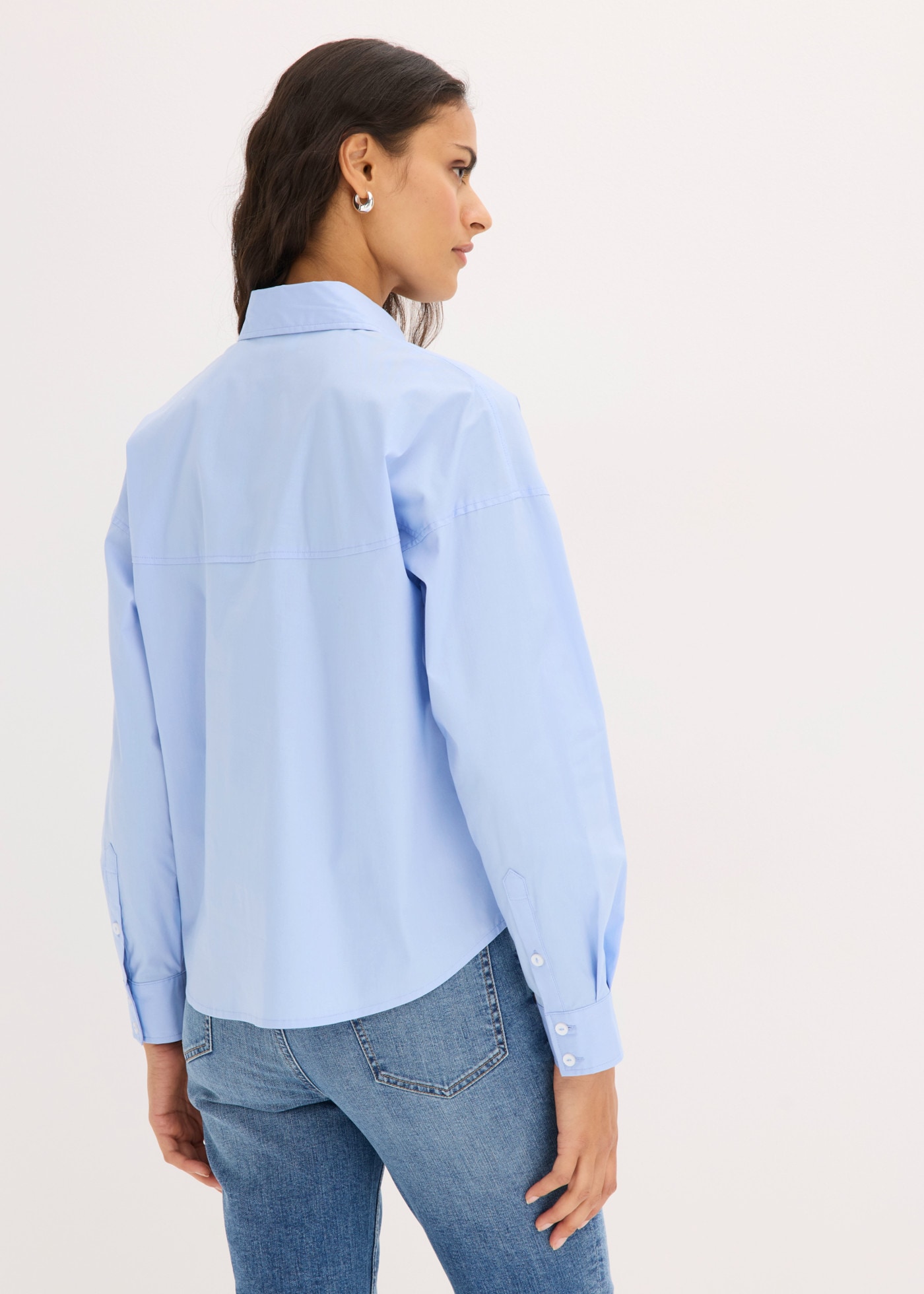 bonprix Langarmbluse locker geschnittene Hemdbluse, in Hüftlänge, Loose Fit, mit Langarm