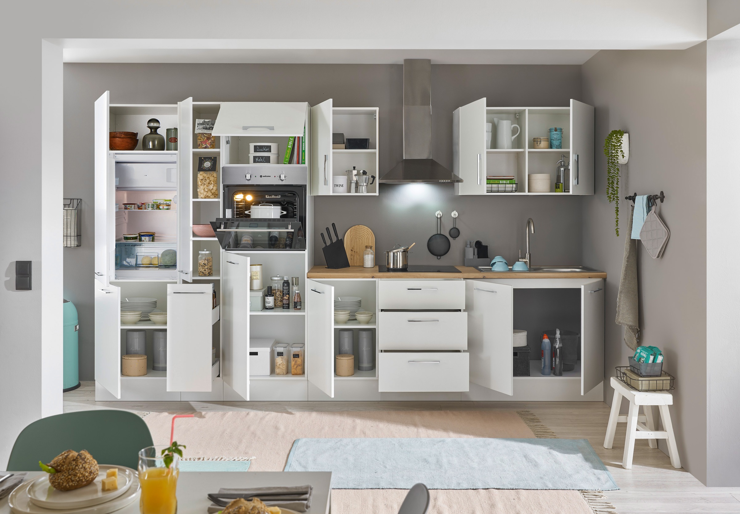 BASIC by Balculina Küchenzeile »Turin«, Breite 360 cm, wahlweise mit E-Geräten