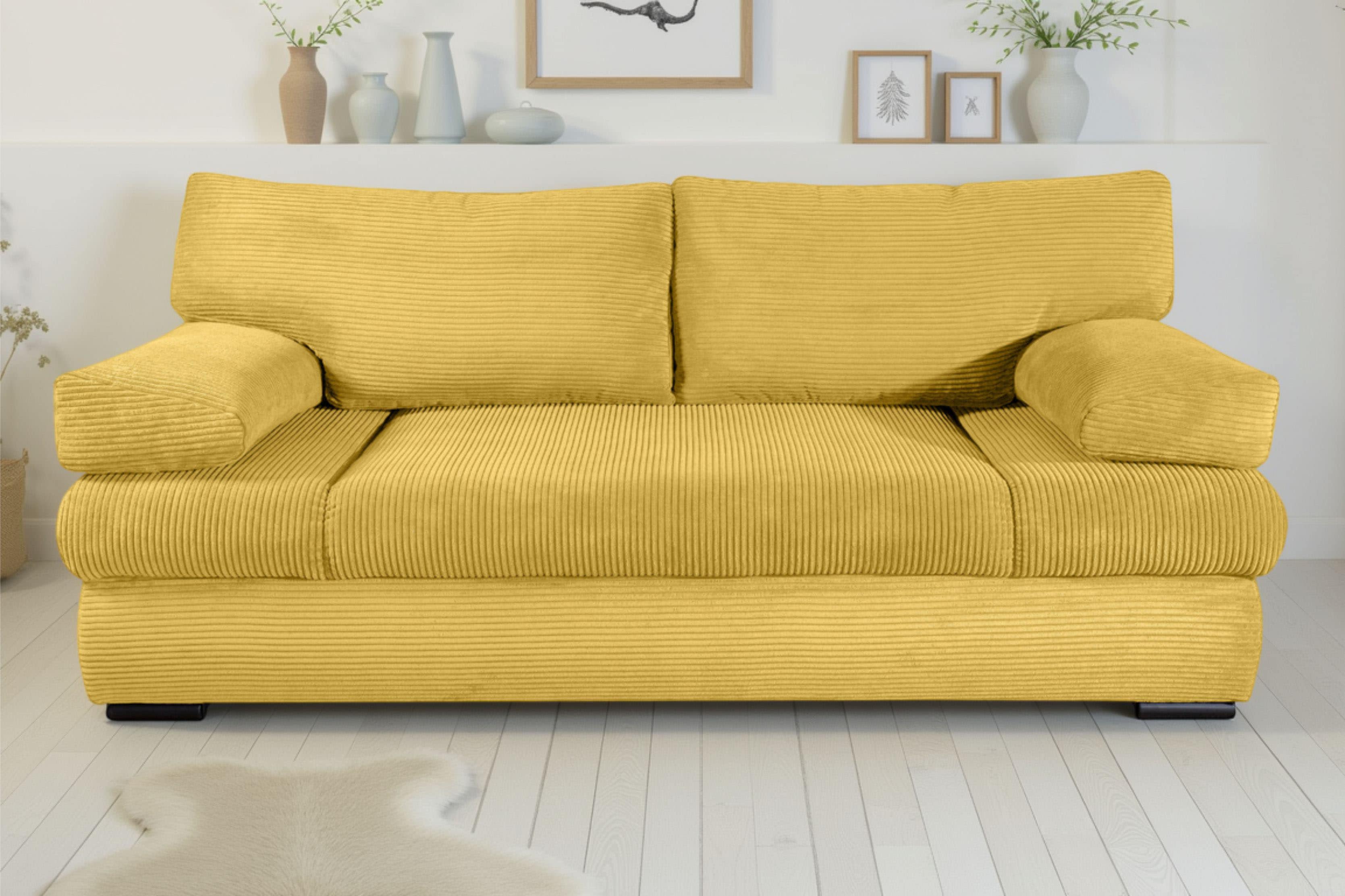 COLLECTION AB Schlafsofa "Tina, B: 200 cm, Liegefl. 146x200 cm" Schlaffunktion, Bettkasten & 2 Armlehnenkissen, Federkern