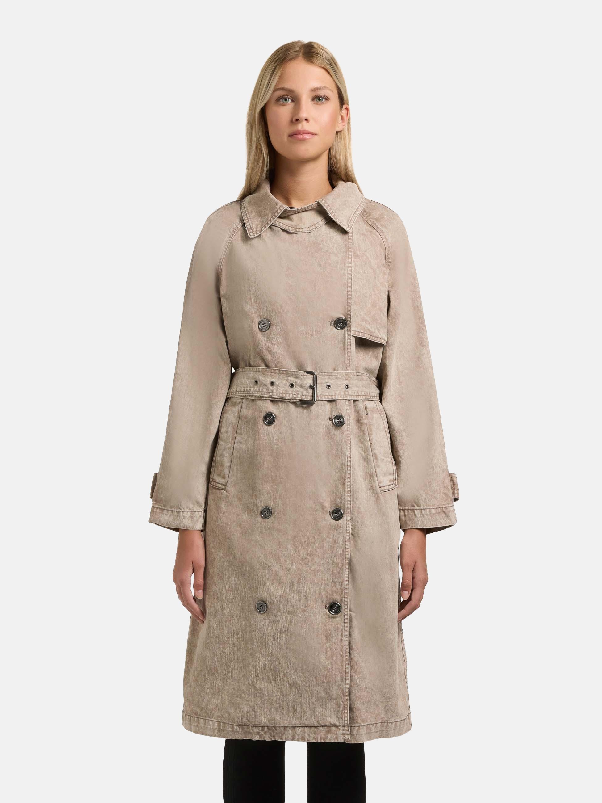 khujo Trenchcoat »Enza« Damen Übergangsmantel in Jeans-Optik