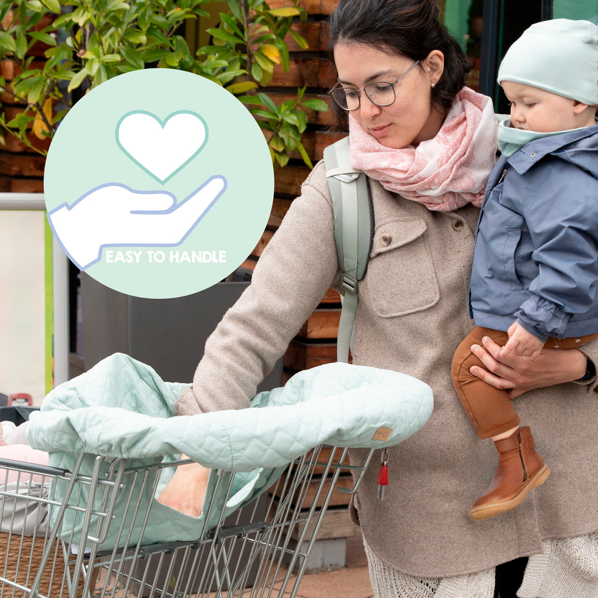 roba® Tragetuch »Style, anthrazit« Einkaufswagenschutz inkl. Tragerucksack