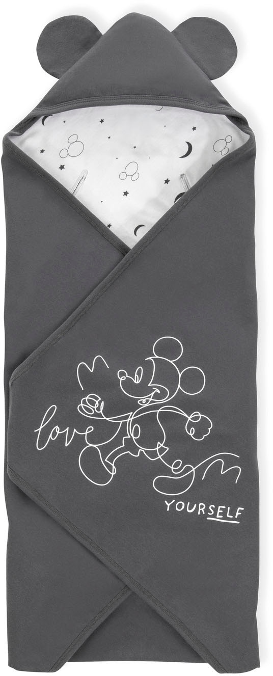 Babydecke »Baby Einschlagdecke, Snuggle N Dream Mickey Mouse Anthracite«, mit Kapuze