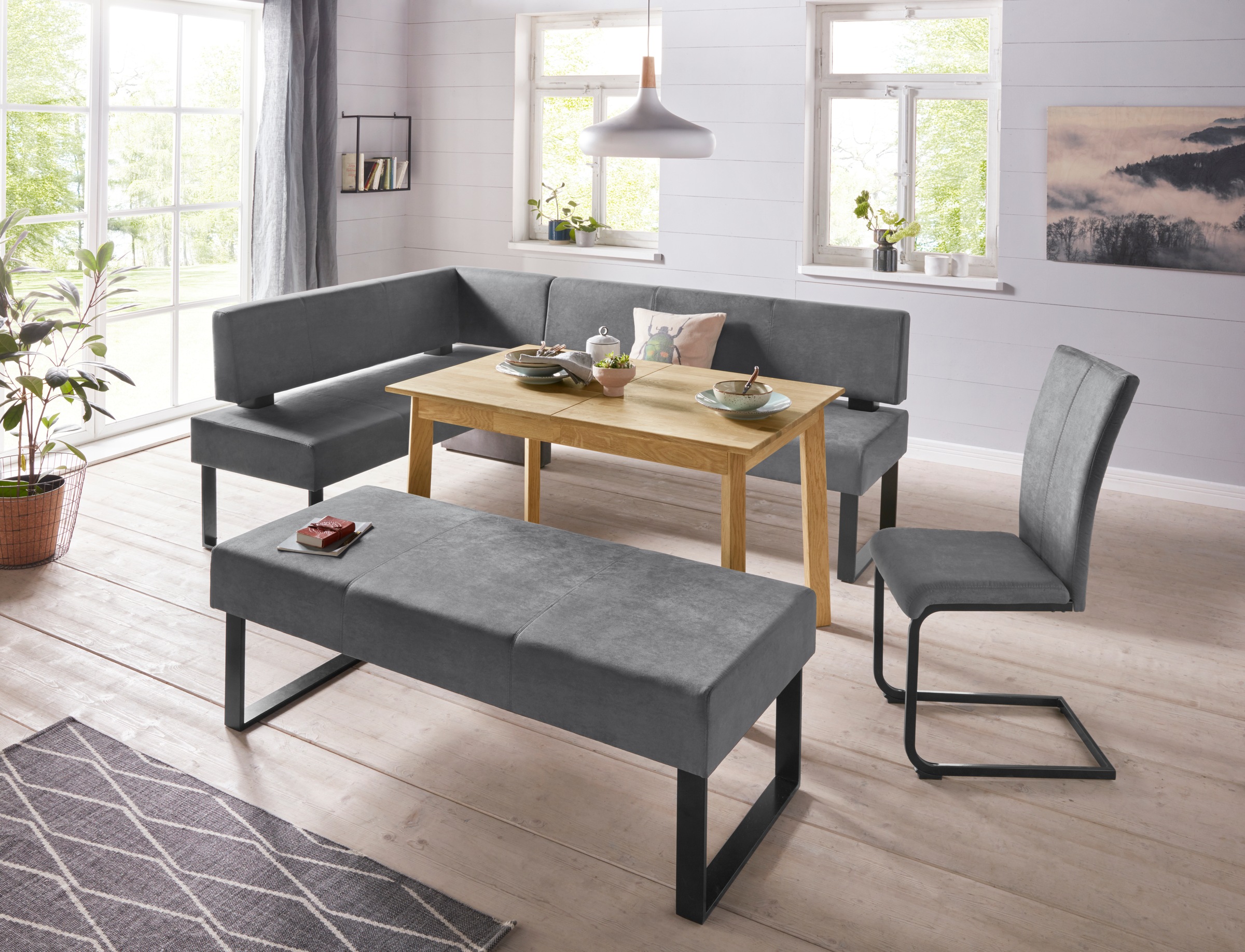 OTTO home Eckbank "Oliver mit Metallgestell, Küchenbank" verschiedene Bezüg günstig online kaufen