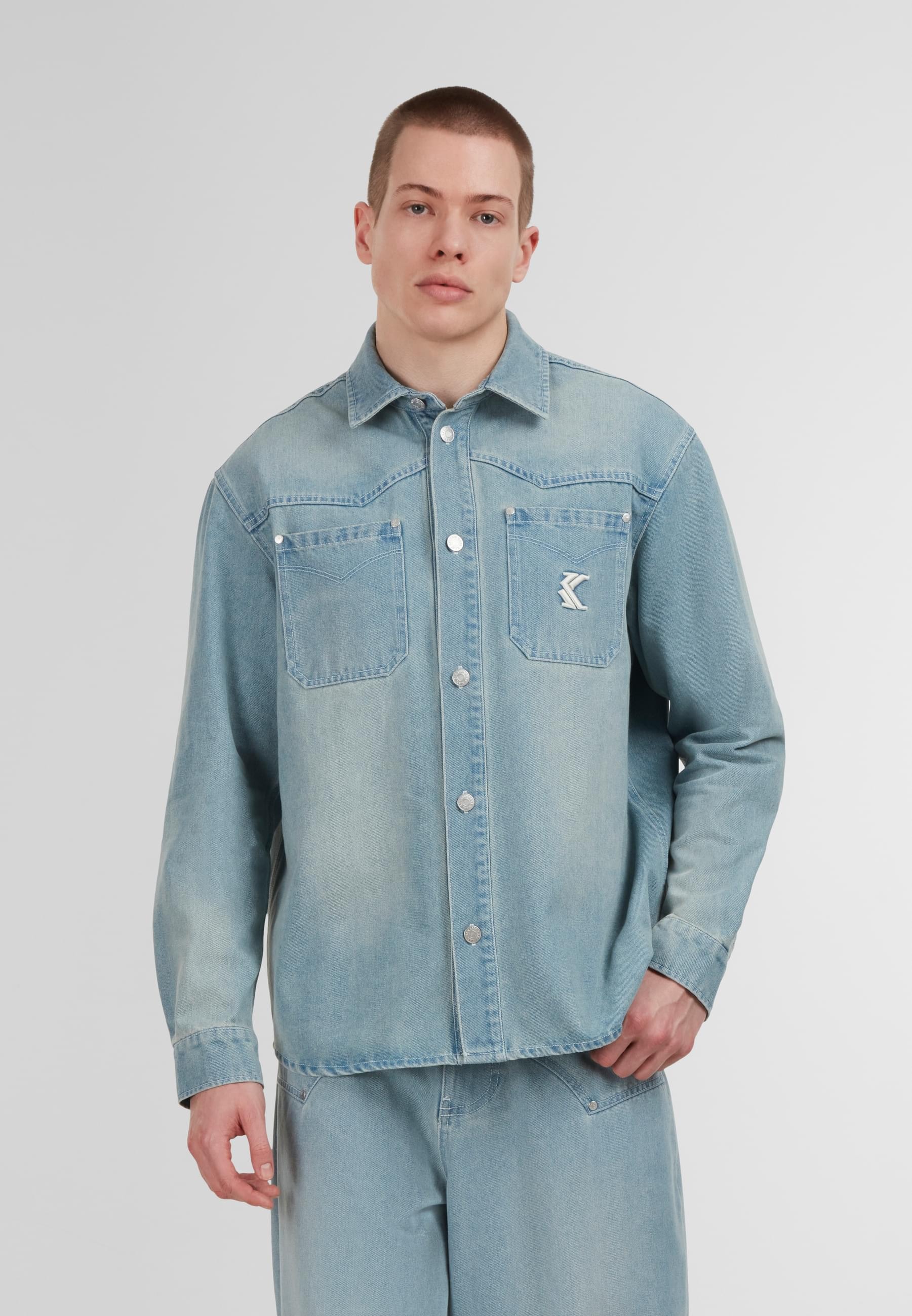 Karl Kani Langarmhemd »Karl Kani Og K Western Denim Overshirt«, (1 tlg.)