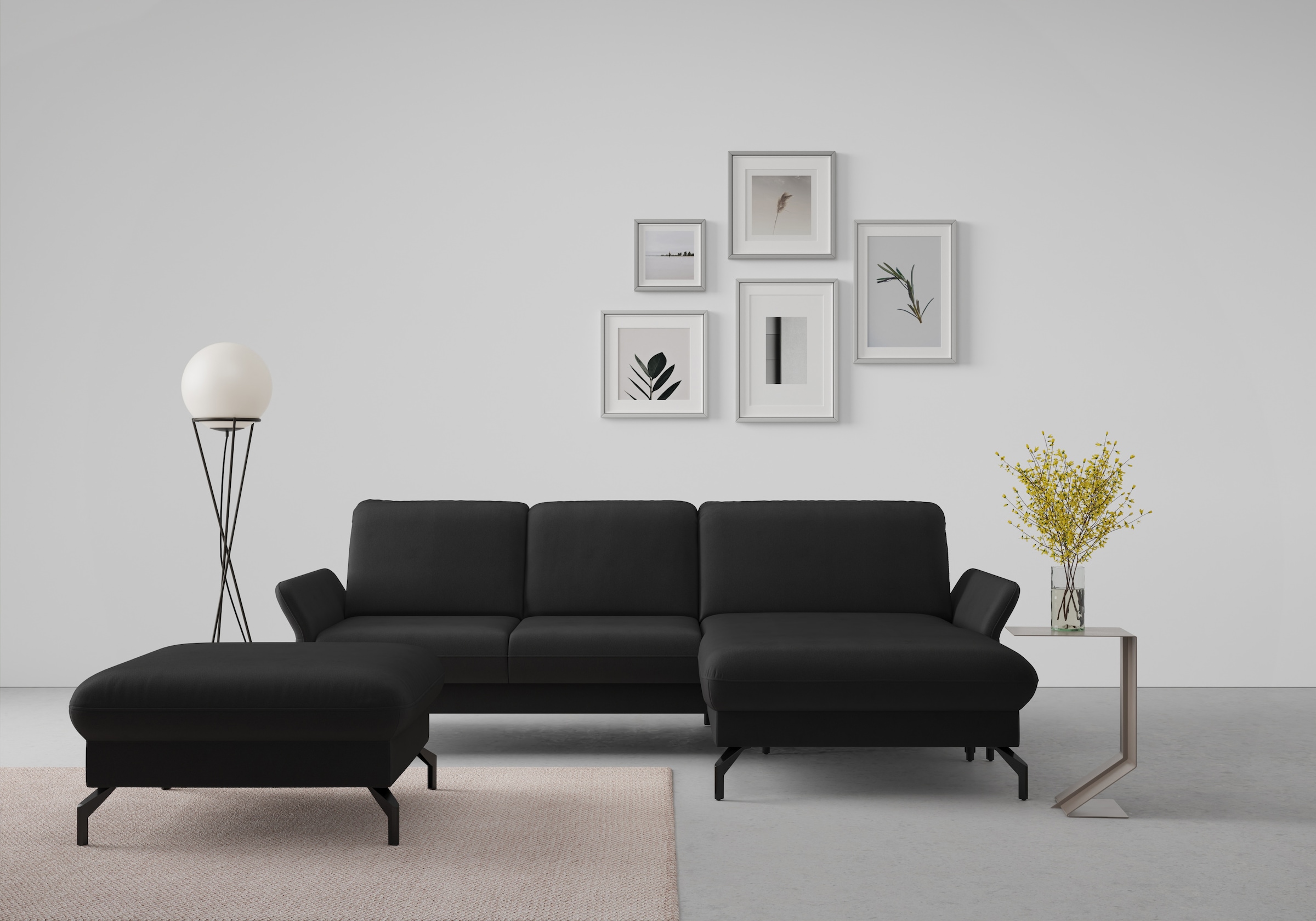 sit&more Ecksofa »Fashion L-Form« wahlweise mit Kopfteilverstellung und Vorziehsitz, motorisch