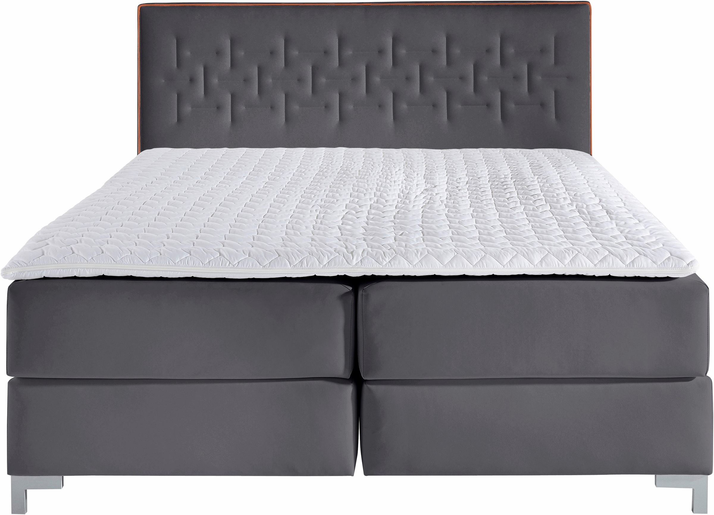 INOSIGN Boxspringbett »Coos«, mit besonderer Steppung im Kopfteil, 3 Matratzenarten, 2 Härtegrade