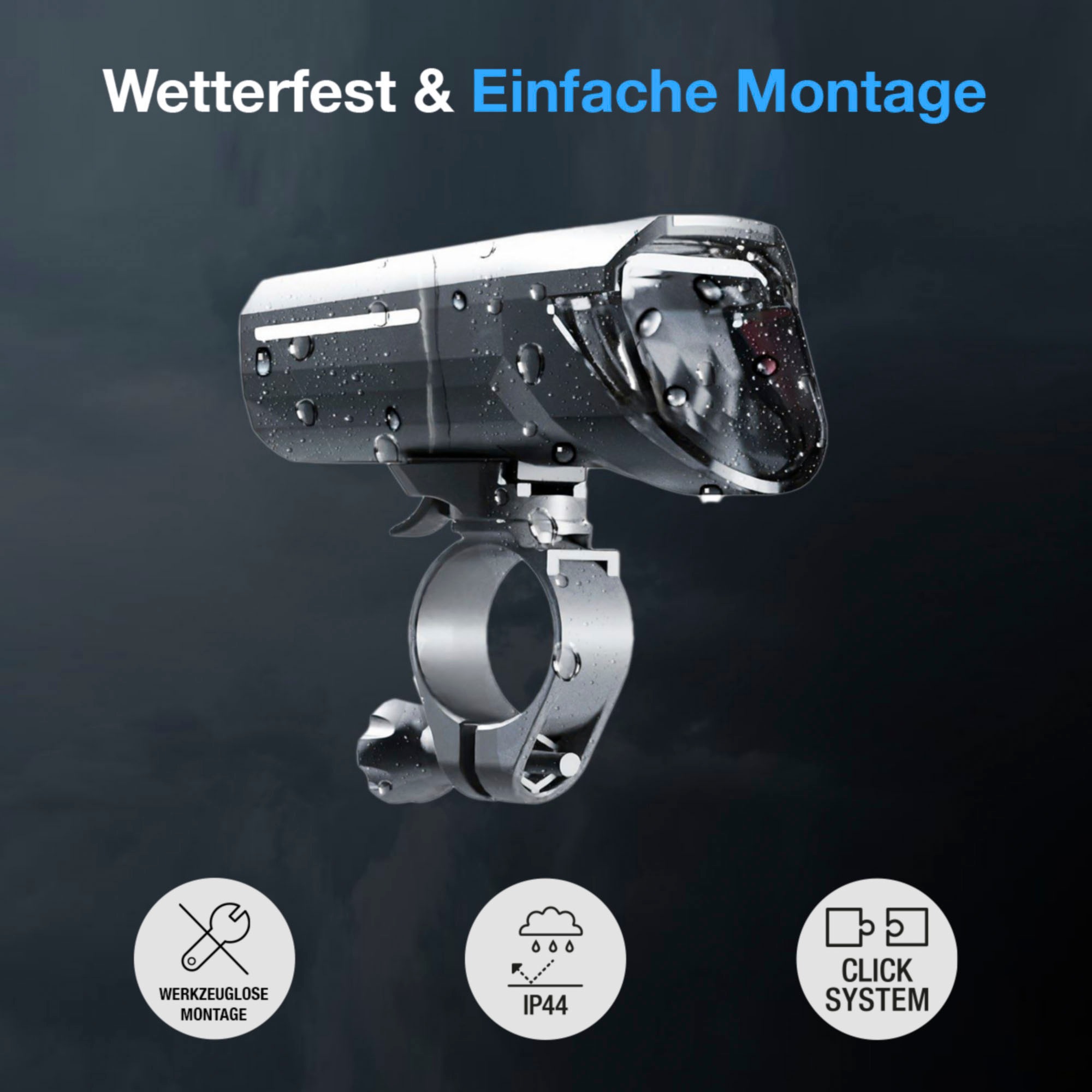 FISCHER Fahrrad Fahrrad-Frontlicht »LED-Akku Frontlicht 110 Lux«