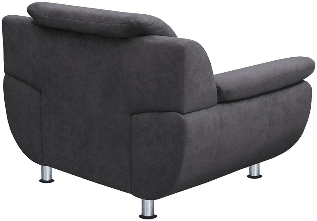TRENDMANUFAKTUR Sessel »Rondo, Breite 121 cm, breite Armlehnen, Füße chromfarben«, Big-Sessel wahlweise mit Federkern, bequem