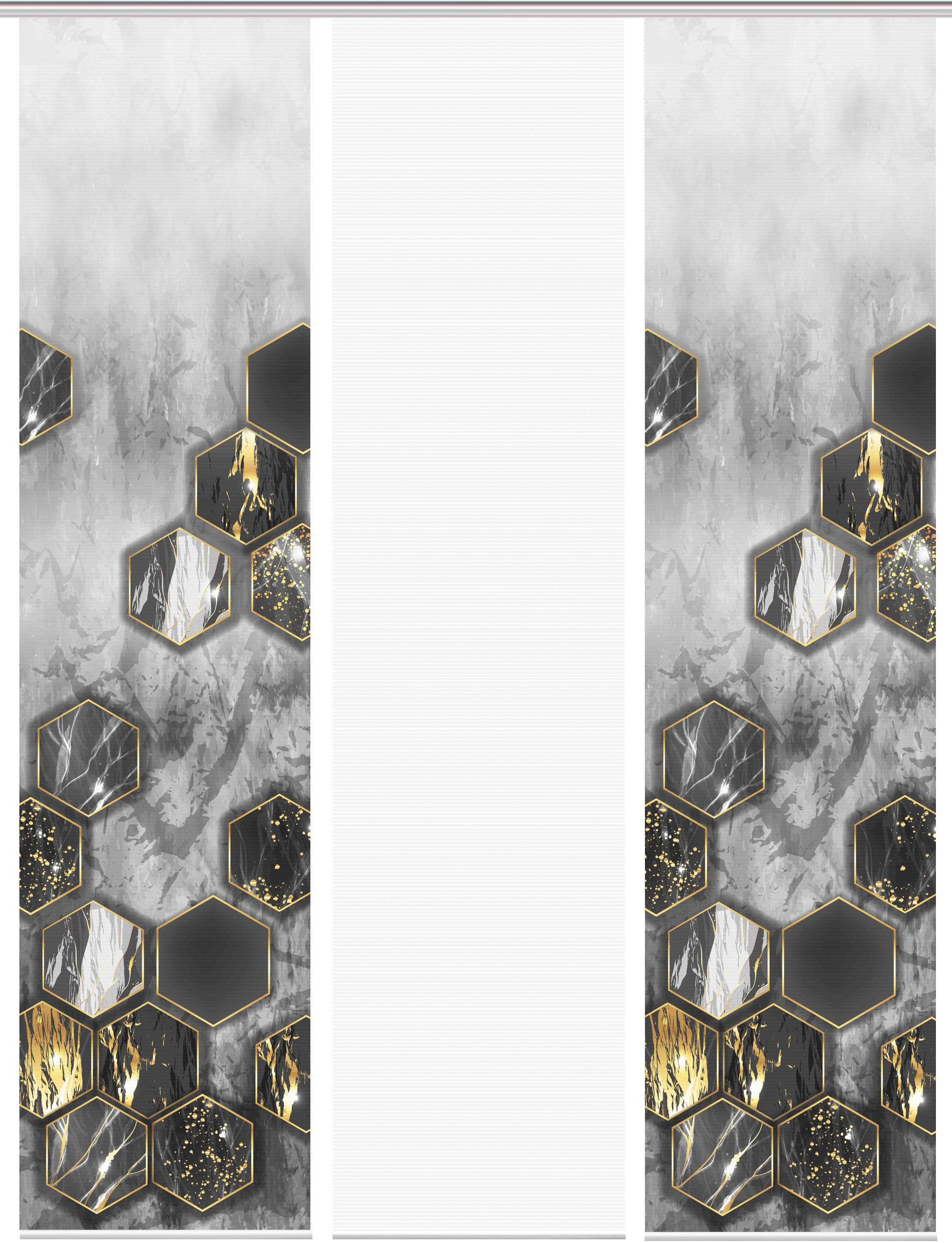 Thumbnail - Vision S Schiebegardine "LAYON 3er SET" Paneelwagen 3 Stk. tlg. Schiebevorhang Digidruck 3er Set LAYON