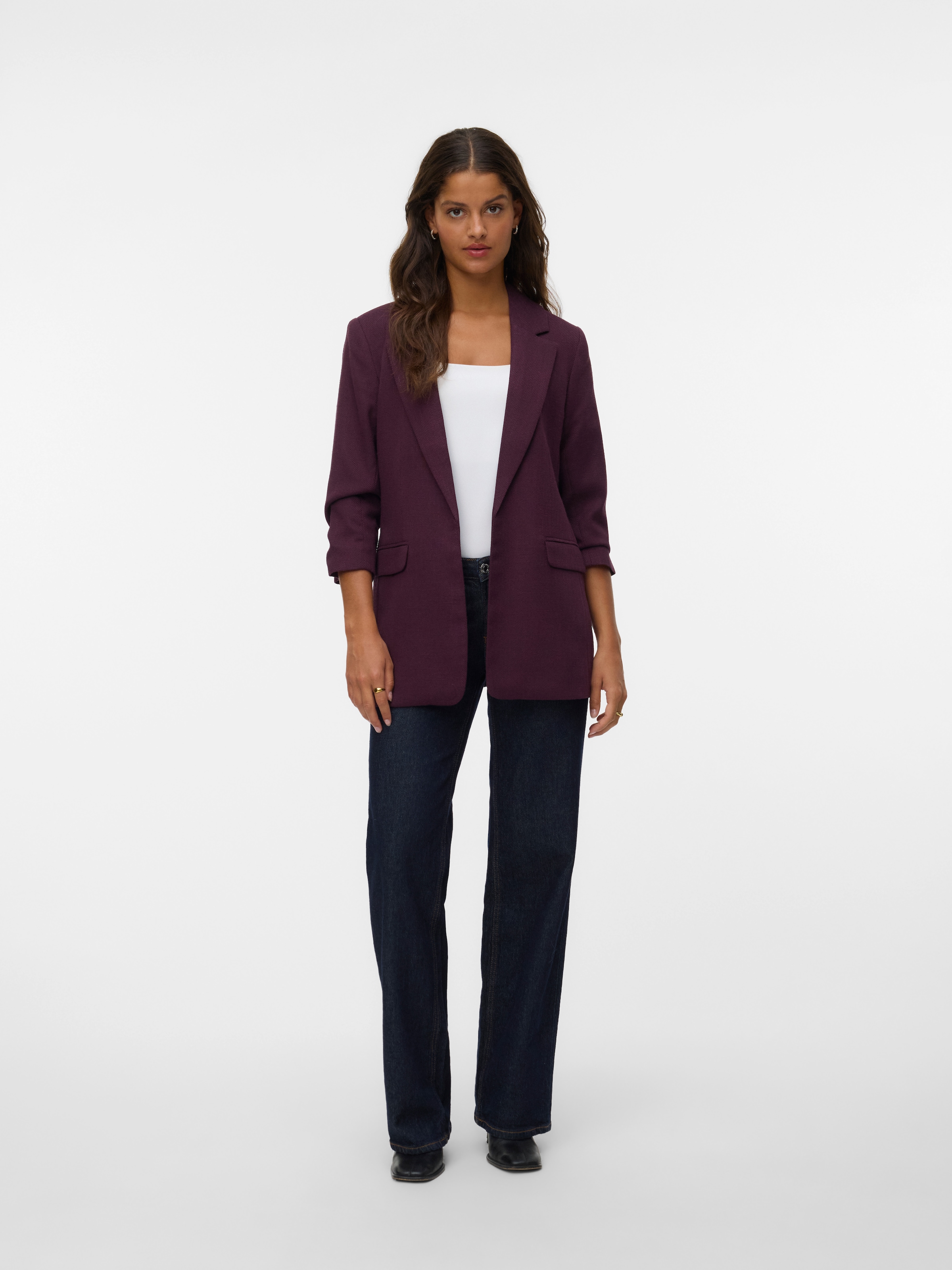 Vero Moda Longblazer »VMFRIDA LS REGULAR BLAZER NOOS«, ohne Verschluss und mit gerafften 3/4 Arm