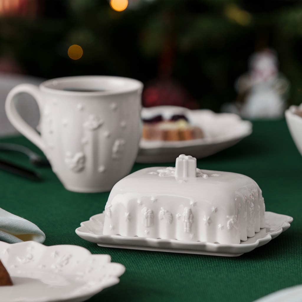 Villeroy & Boch Butterdose »Butterdose Toy's Delight Royal Classic 18,6 x 15,5 cm weiß« Spülmaschinenfest, Mikrowellensicher