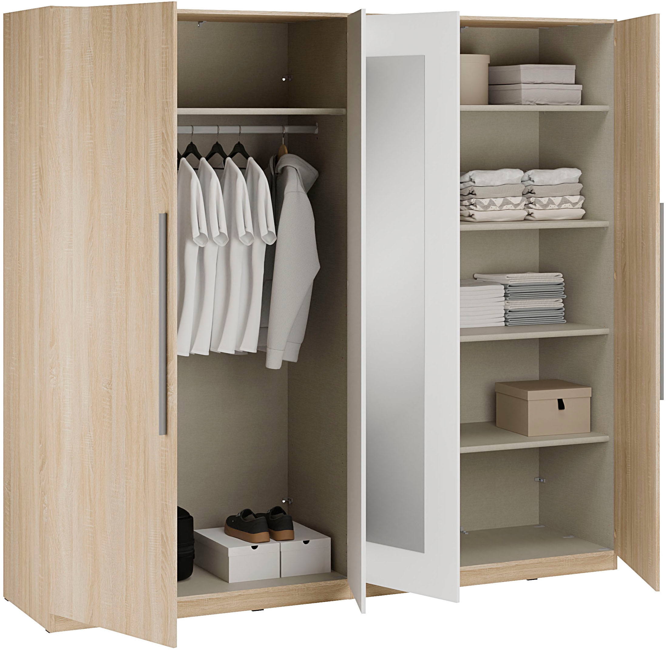 FORTE Kleiderschrank »Helen 230, Drehtürenschrank, 4-türig, Spiegel« B/H/T 227,5/212,9/58,9, Spiegeltüren