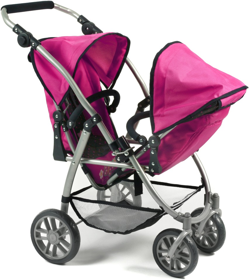 CHIC2000 Puppen-Zwillingsbuggy »Vario Navy Pink«