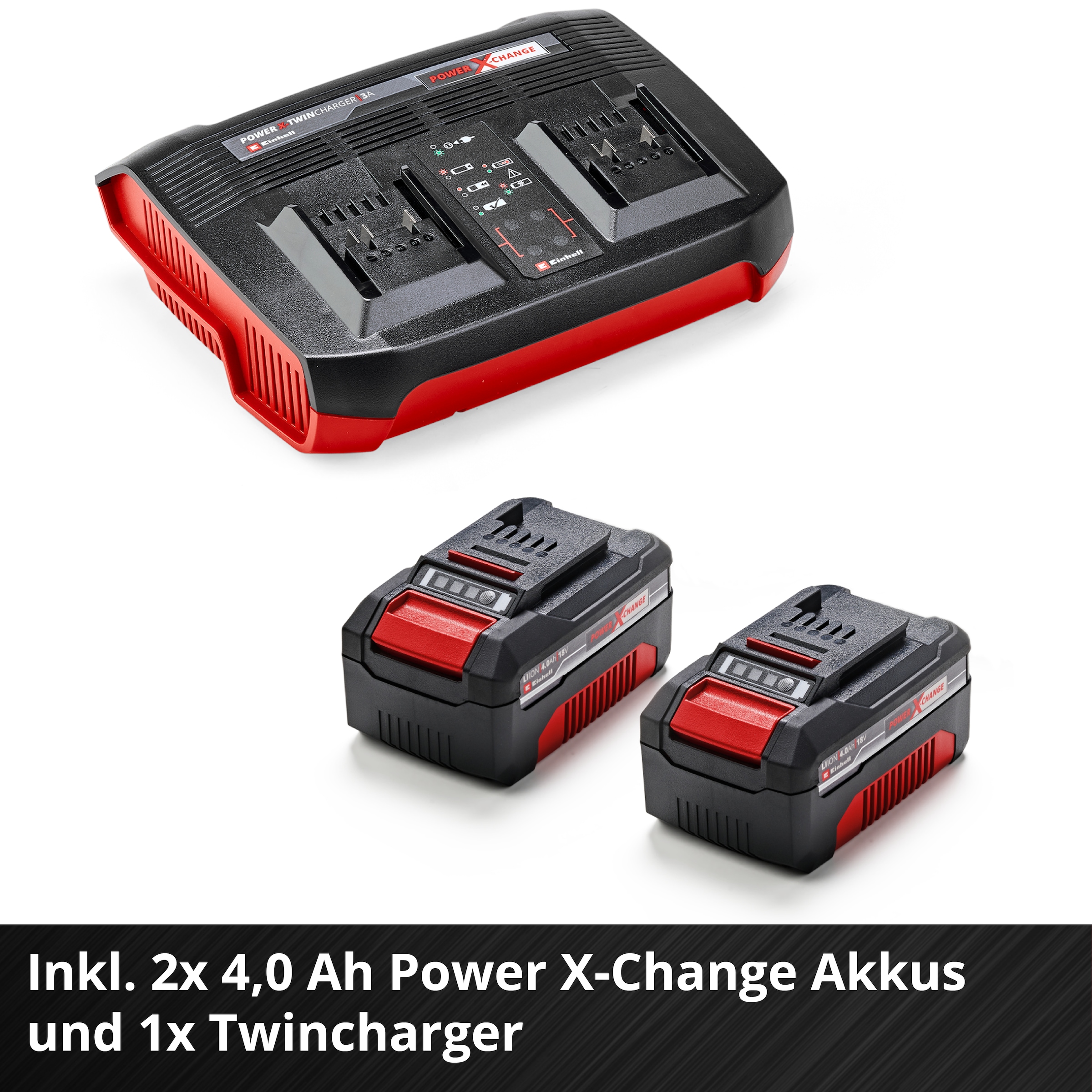 Einhell Akkurasenmäher »Einhell Power X-Change RASARRO 36/40«, mit 2x Akku 18V/4,0Ah und 2x Ladegerät