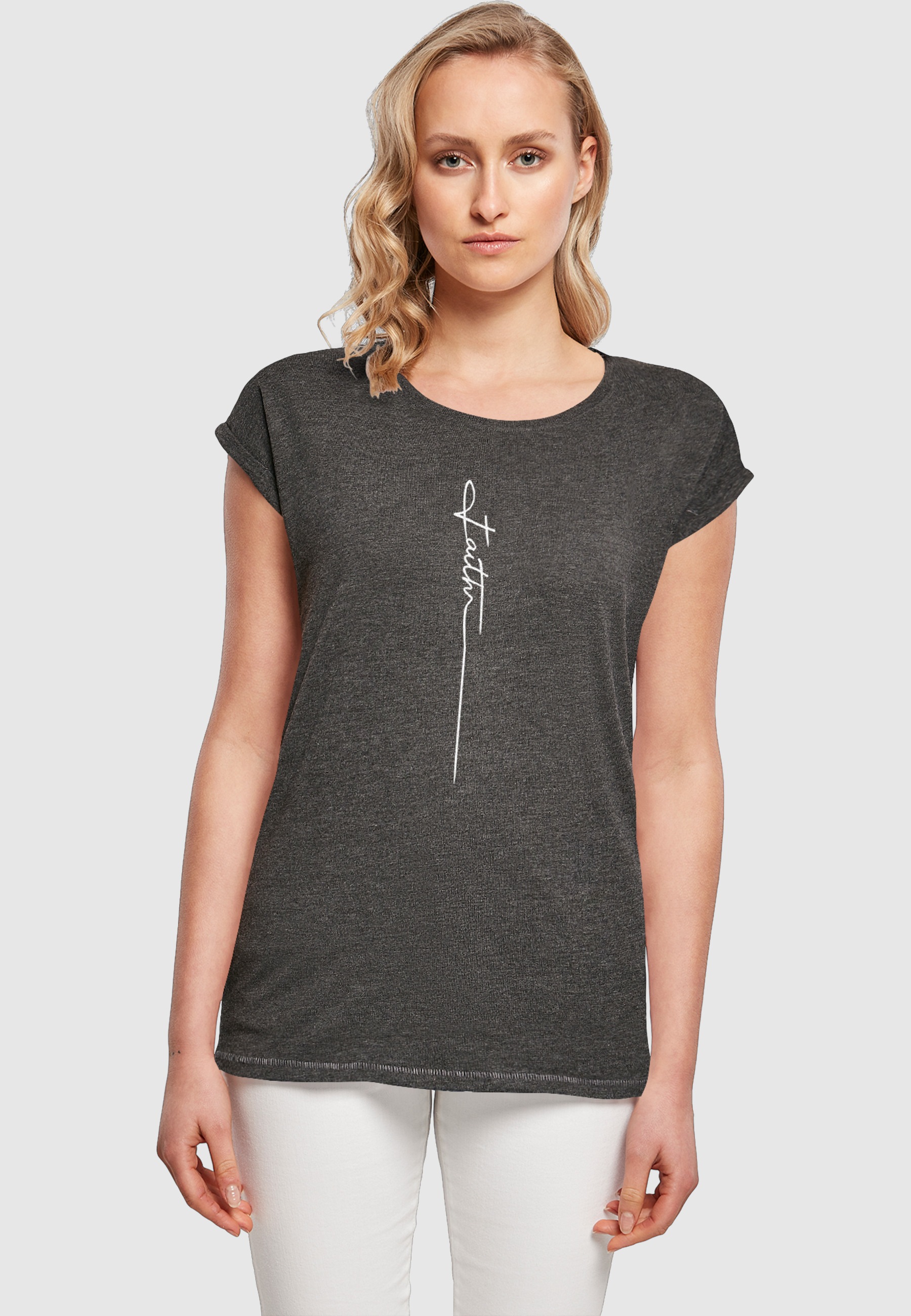 Merchcode T-Shirt "Merchcode Damen Ladies Faith Extended Shoulder Tee" 1 St günstig online kaufen