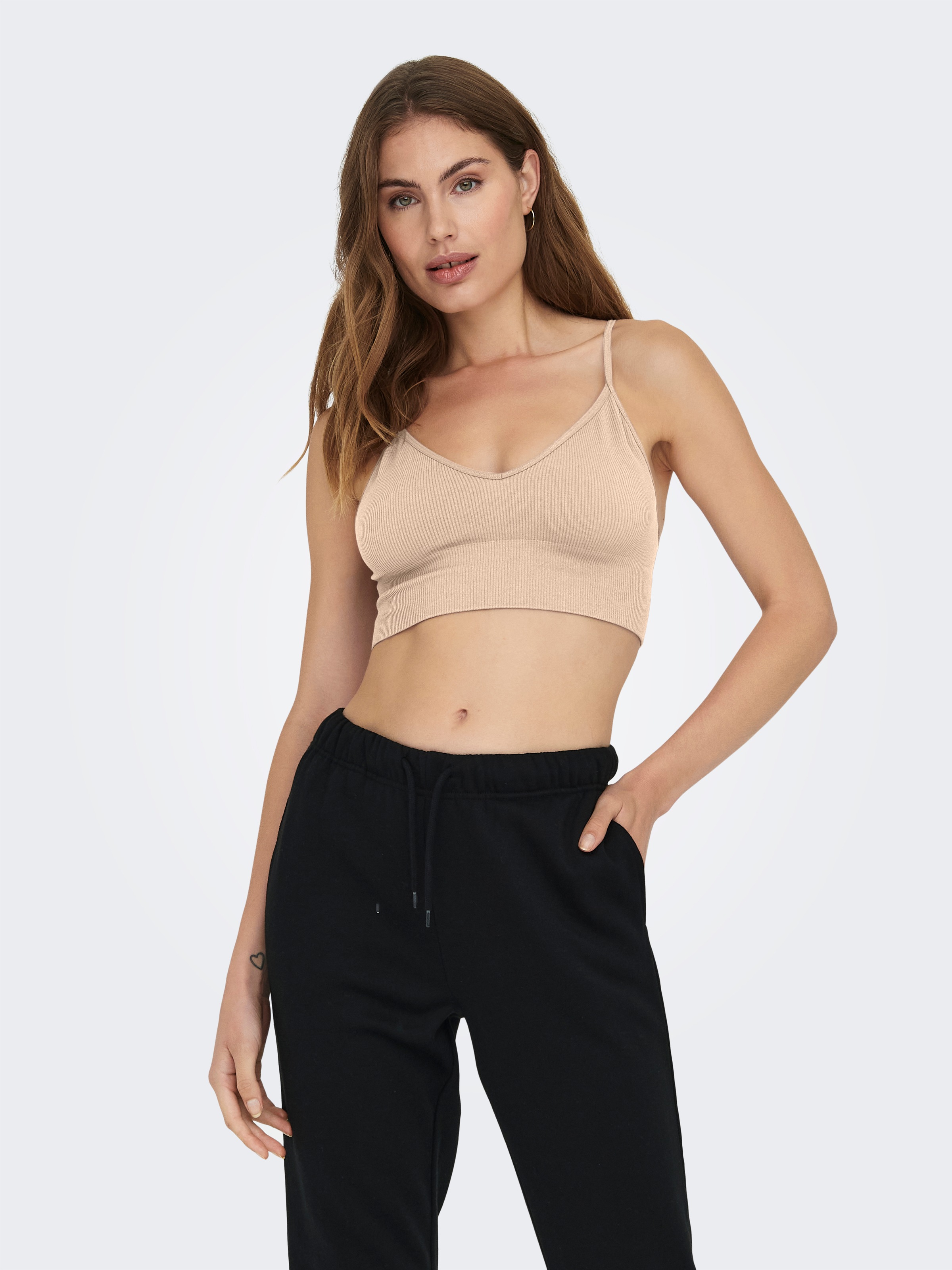 ONLY Bustier "ONLVICKY RIB S-L V-NECK 3-PACK TOP NOOS", 3 Stk. figurbetont, günstig online kaufen