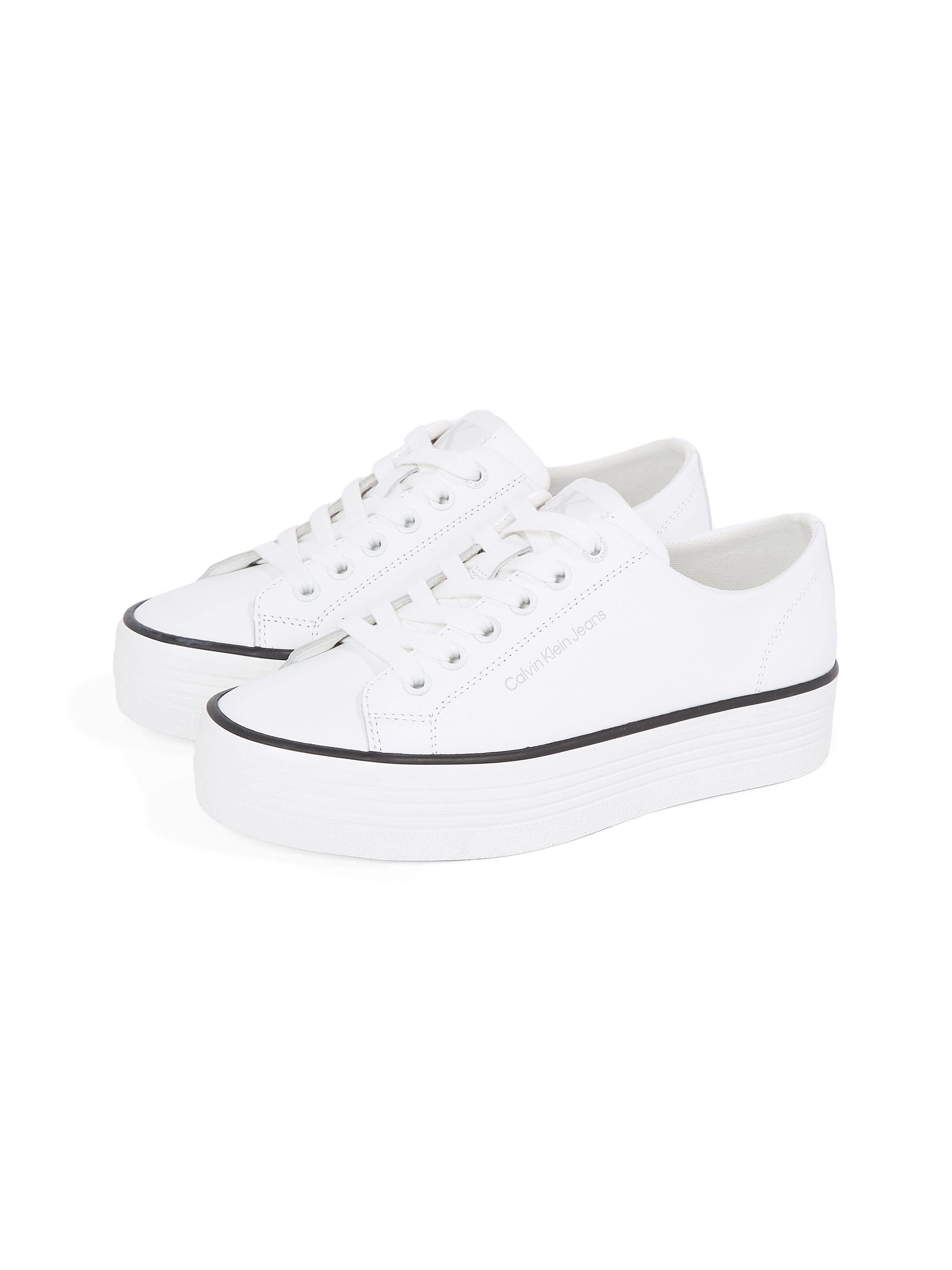 Calvin Klein Jeans "BOLD VULC FLATF LOW LTH IN", Halbschuh, Schnürschuh, Freizeitschuh mit CK-Logo an der Ferse