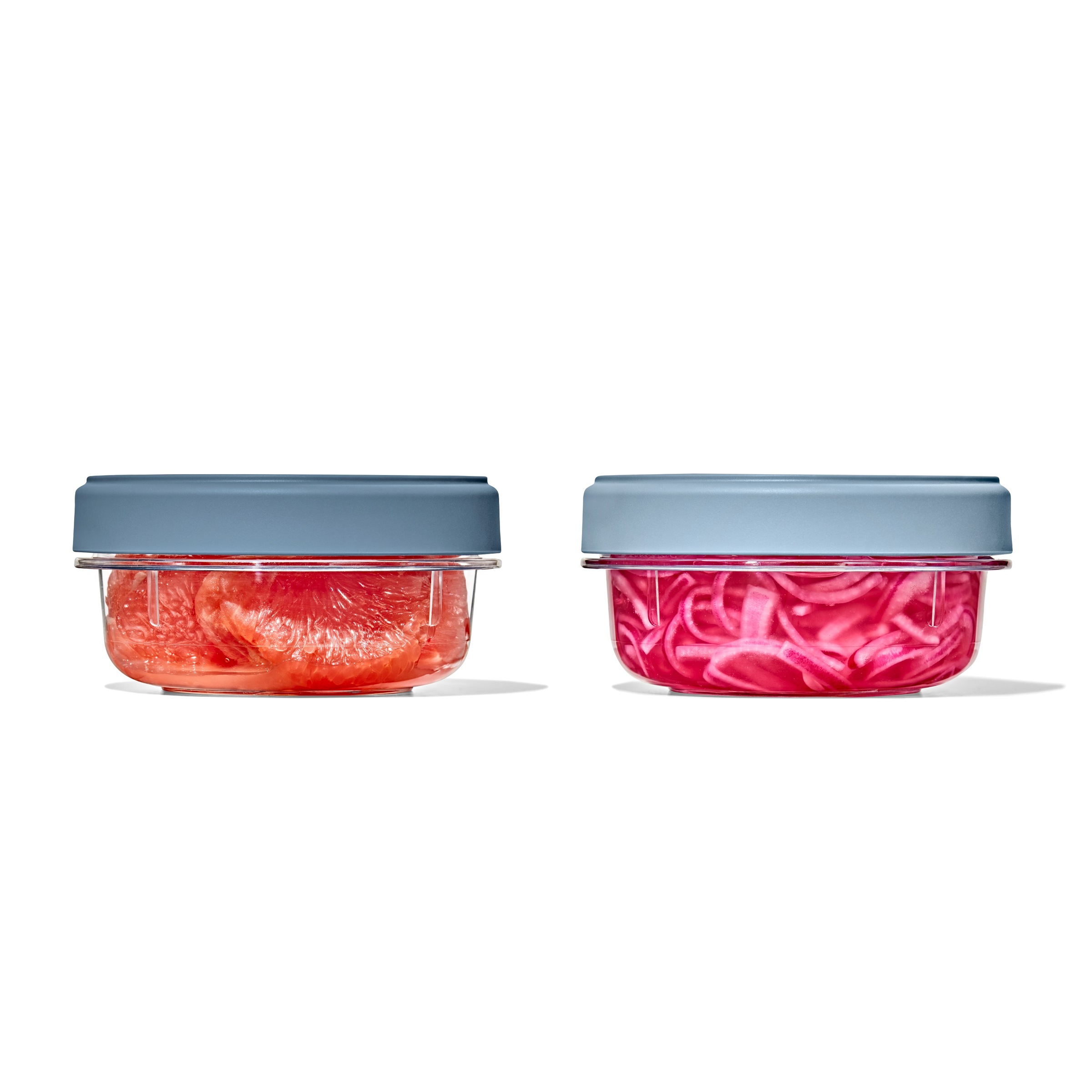 OXO GOOD GRIPS Aufbewahrungssystem "OXO Twist & Stack Behälter – 350ml – 2er Set", B/H/L: 11,5cm x 11,5cm x 11,2cm, blau,