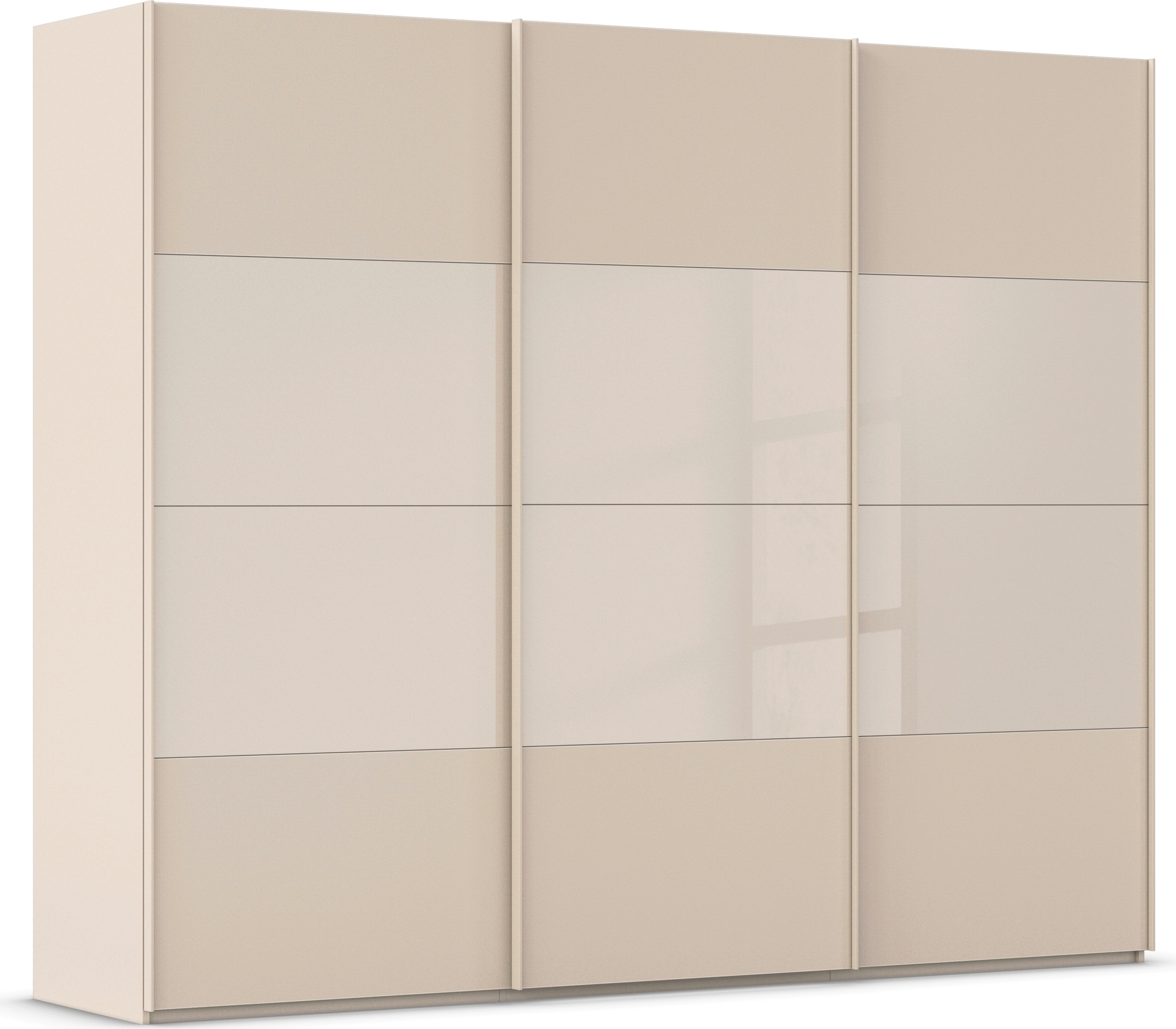 rauch Schwebetürenschrank "Kleiderschrank Schrank Garderobe Schlafzimmerschrank SCALE-FYRA" edle Türen viergeteilt Glas matt/glänzend viele Farben MADE IN GERMANY
