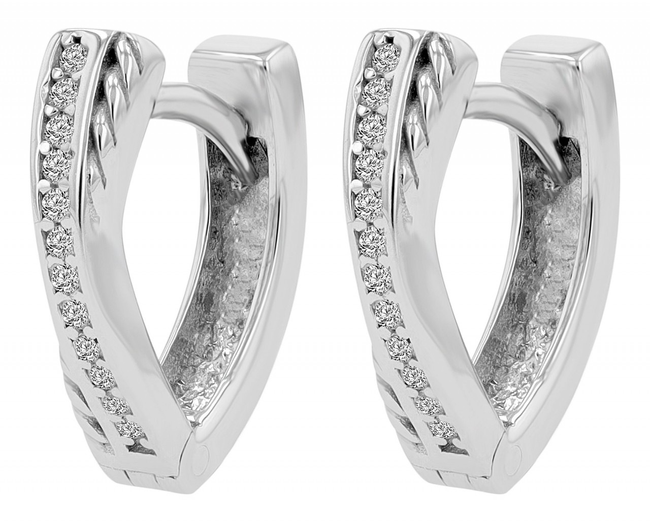 Paar Creolen ADELIA´S "Damen Creolen aus poliertem 925 Sterling Silber und Zirkonia", silber, Ohrringe, Damen, Damen, Silber 925 (Sterlingsilber) 6
