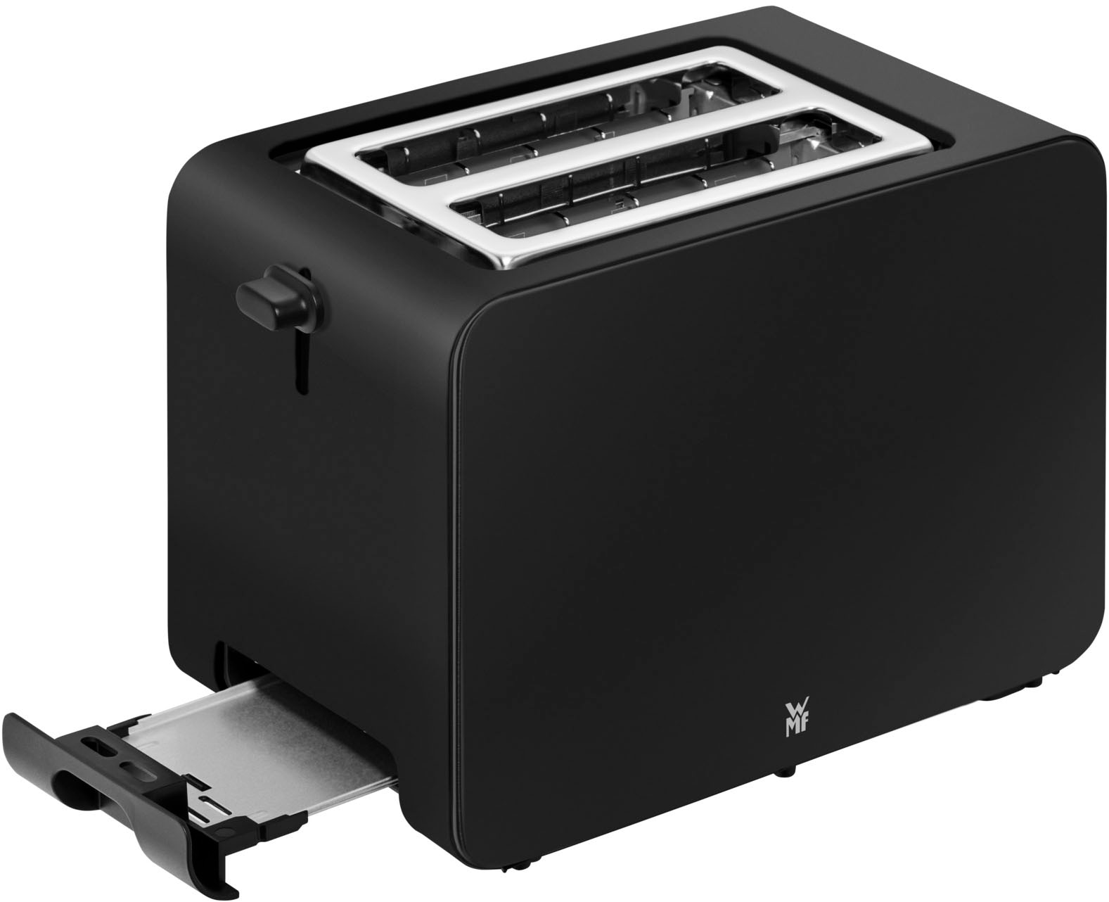 WMF Toaster »Stelio Edition Deep Black, 2-Scheiben-Toaster mit Brötchenaufsatz«, 2 kurze Schlitze, für 2 Scheiben, 1050 W, 7 Bräunungsstufen, Brotzentrierung, Krümelschublade, Cromargan Gehäuse