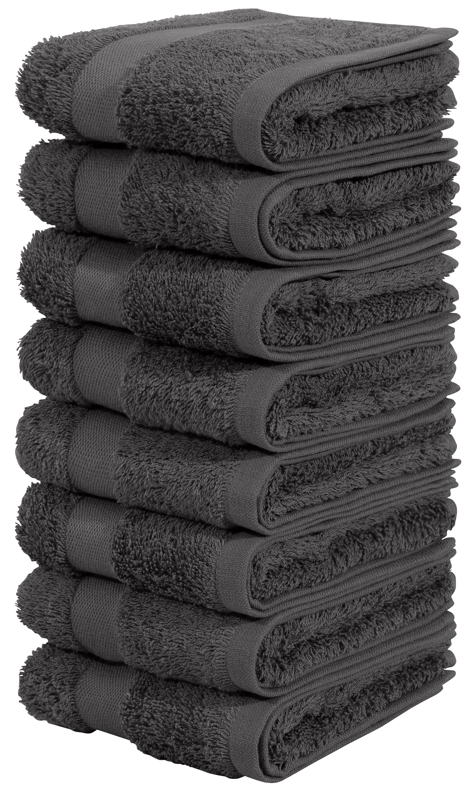 OTTO home Gaestehandtuecher "Vanessa, 8 Gästehandtücher, 30x50cm, in Standard- und Premium-Qualität" Handtücher mit Bordüre, 100% Baumwolle, einfarbig, weich
