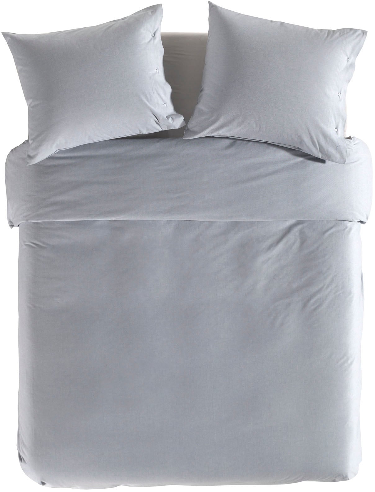 YELLOW Bettwäsche "Chambray" 2 Stk. tlg. Uni Design, 100% Baumwolle ab 135x günstig online kaufen