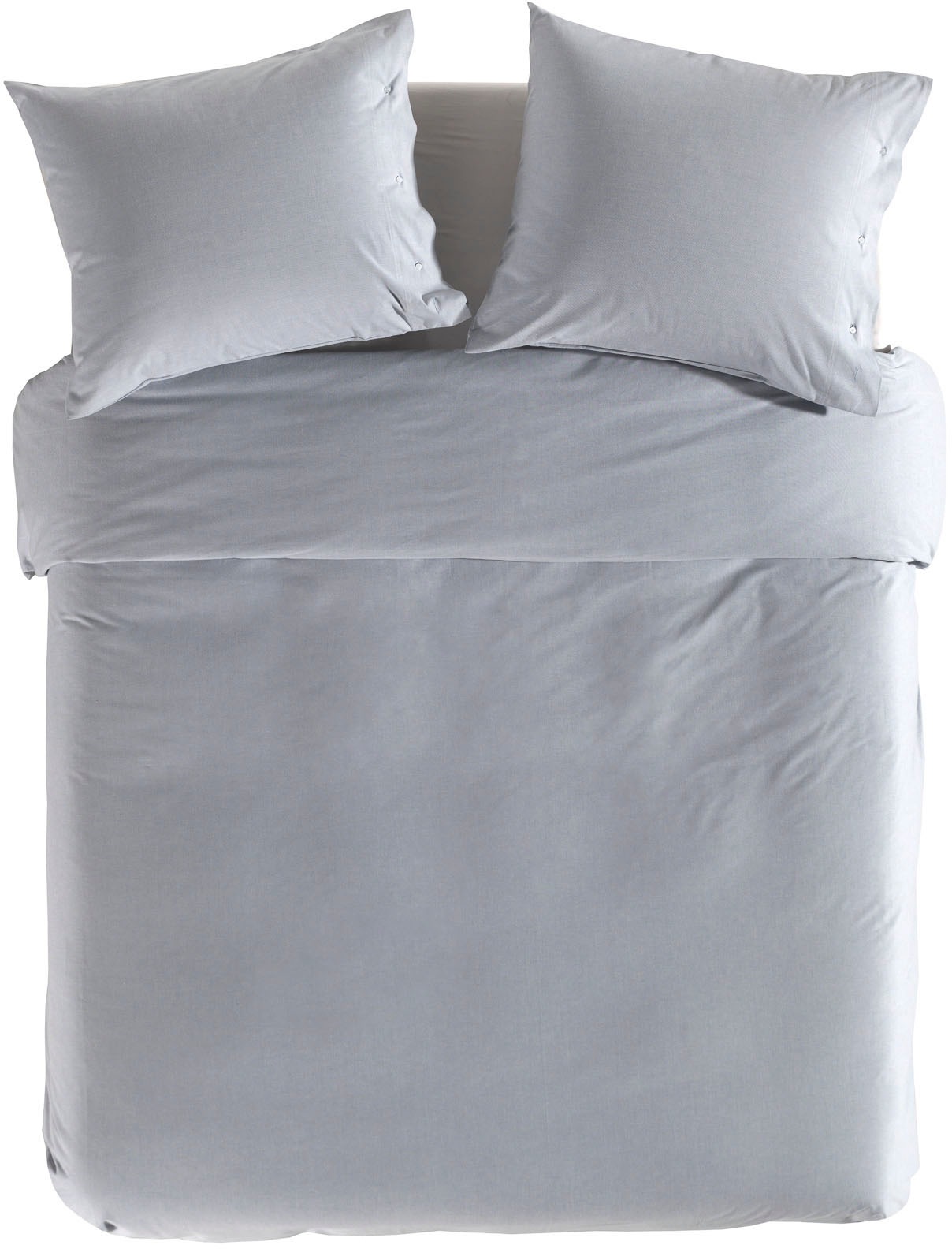 YELLOW Bettwäsche "Chambray" 2 Stk. Uni Design, 100% Baumwolle ab 135x200 c günstig online kaufen