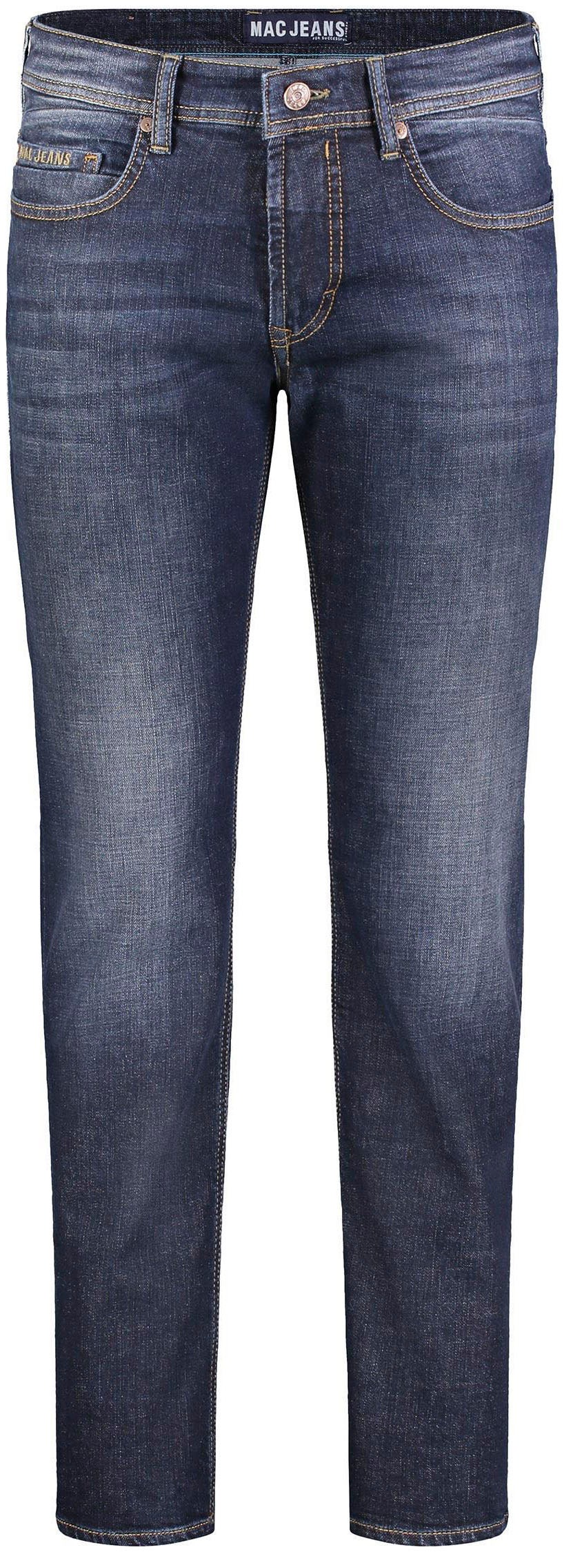 Regular-fit-Jeans MAC "Ben", Herren, Gr. 34, Länge 32, blau (dunkelblau vintage), Denim/Jeans, Obermaterial: 99% Baumwolle, 1% Elasthan, Jeans 3