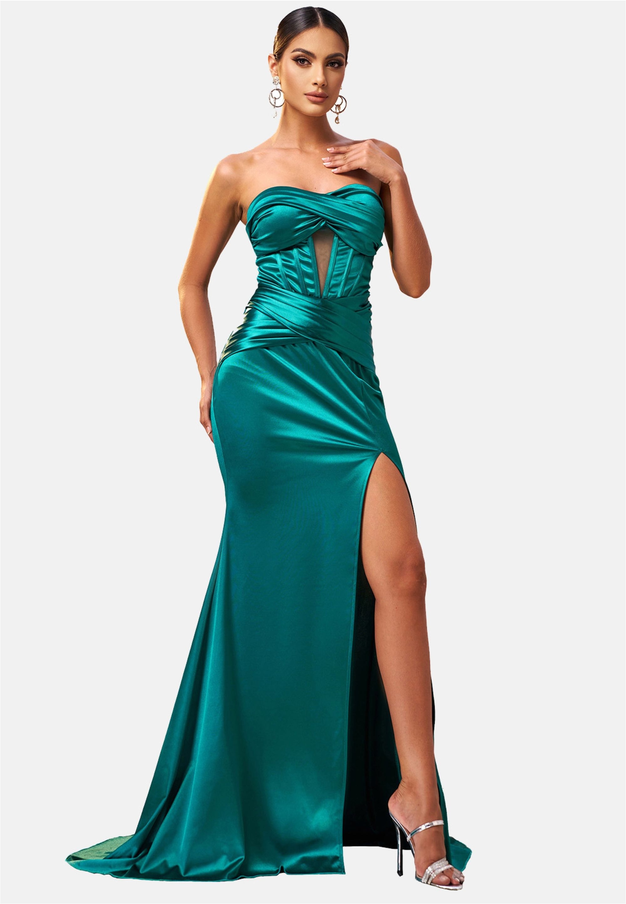 Moda Minx Jerseykleid "Daisy Long Slit Dress", mit wunderbarem Korsett-Elem günstig online kaufen