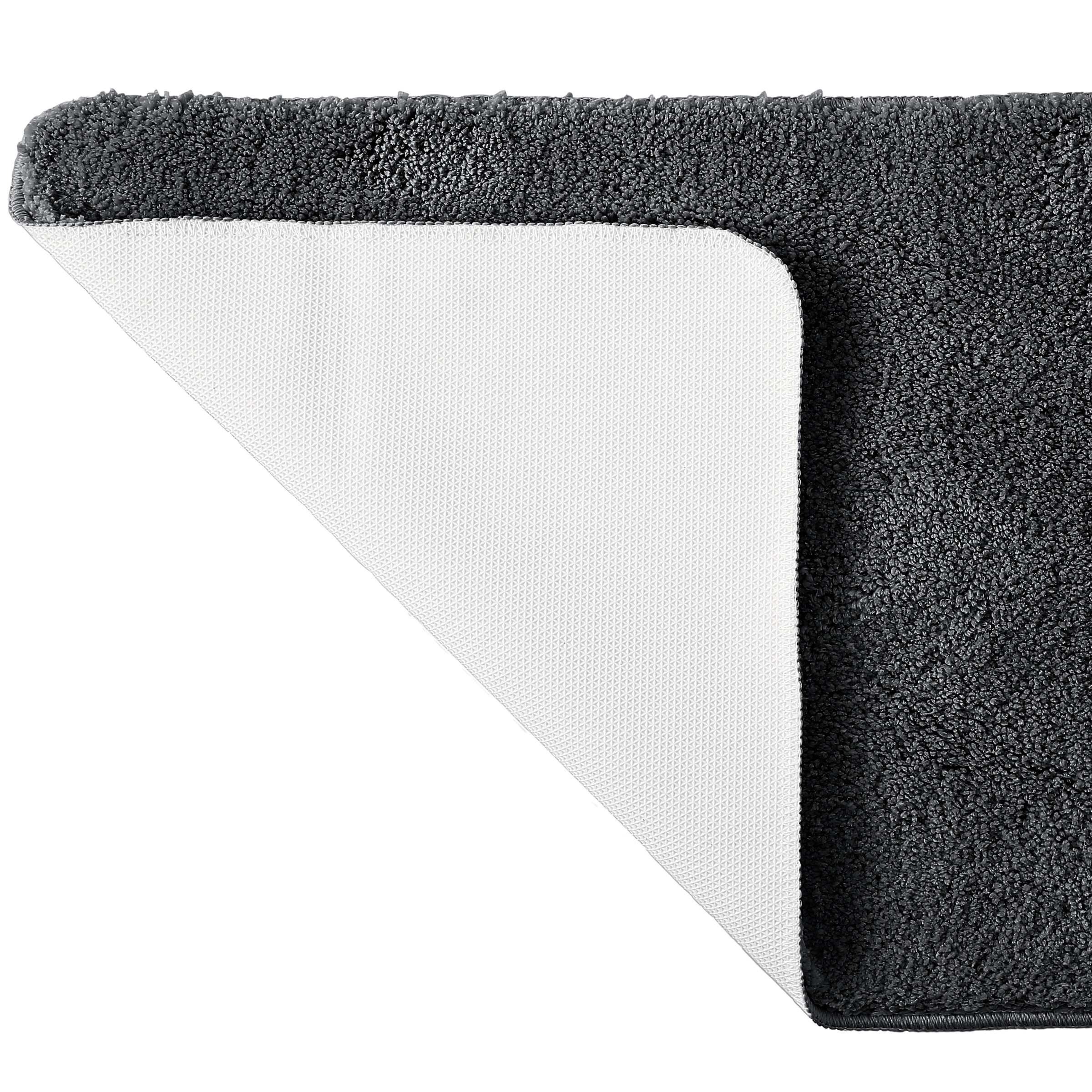my home Badematte »Inga, Badezimmer Teppich, Badvorleger«, rutschhemmend beschichtet, schnell trocknend-strapazierfähig-fußbodenheizungsgeeignet, Badteppich, unifarben, weich, als halbrund und rechteckig erhältlich