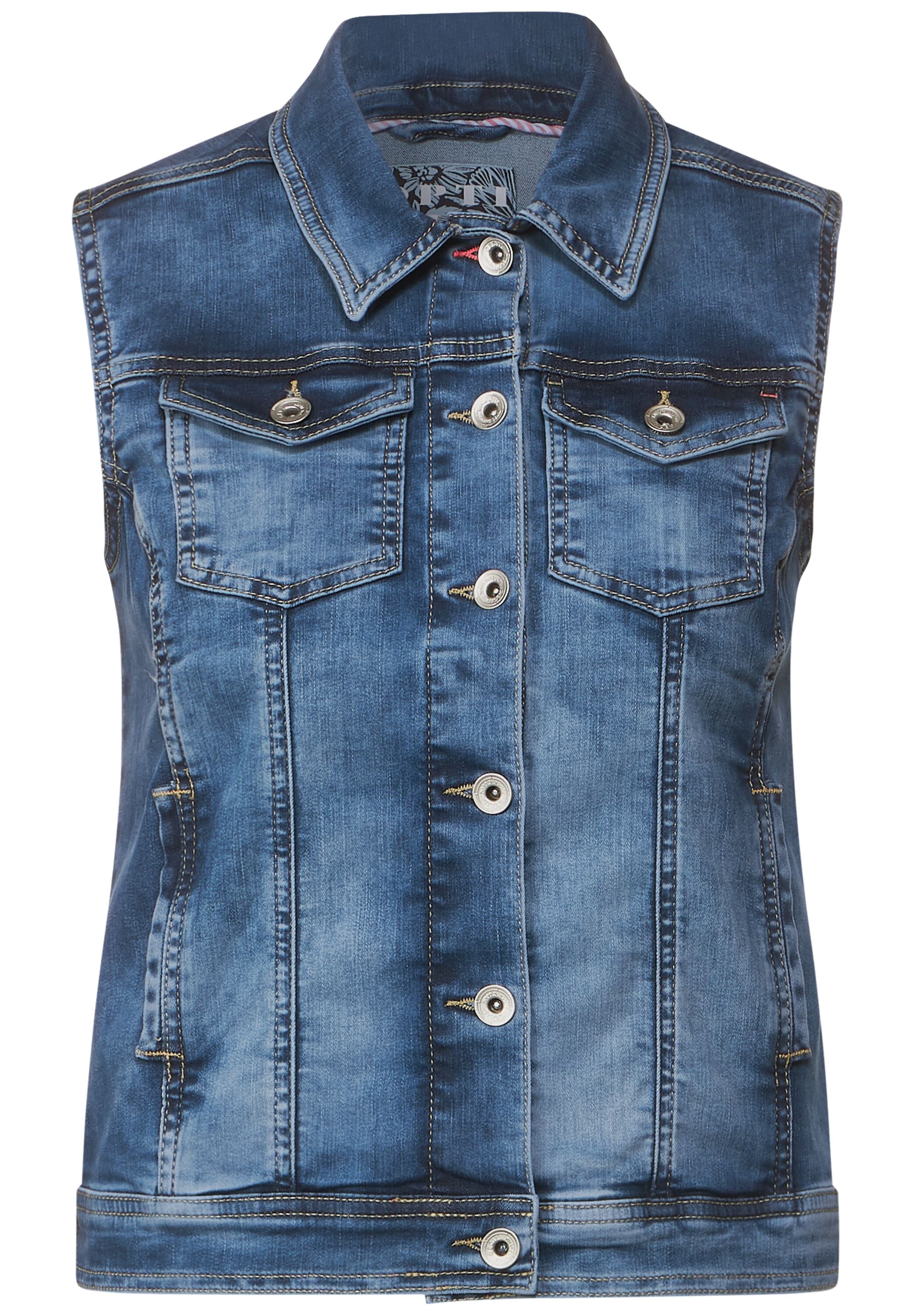 Cecil Jeansweste, mit Brusttaschen und Knopfleiste