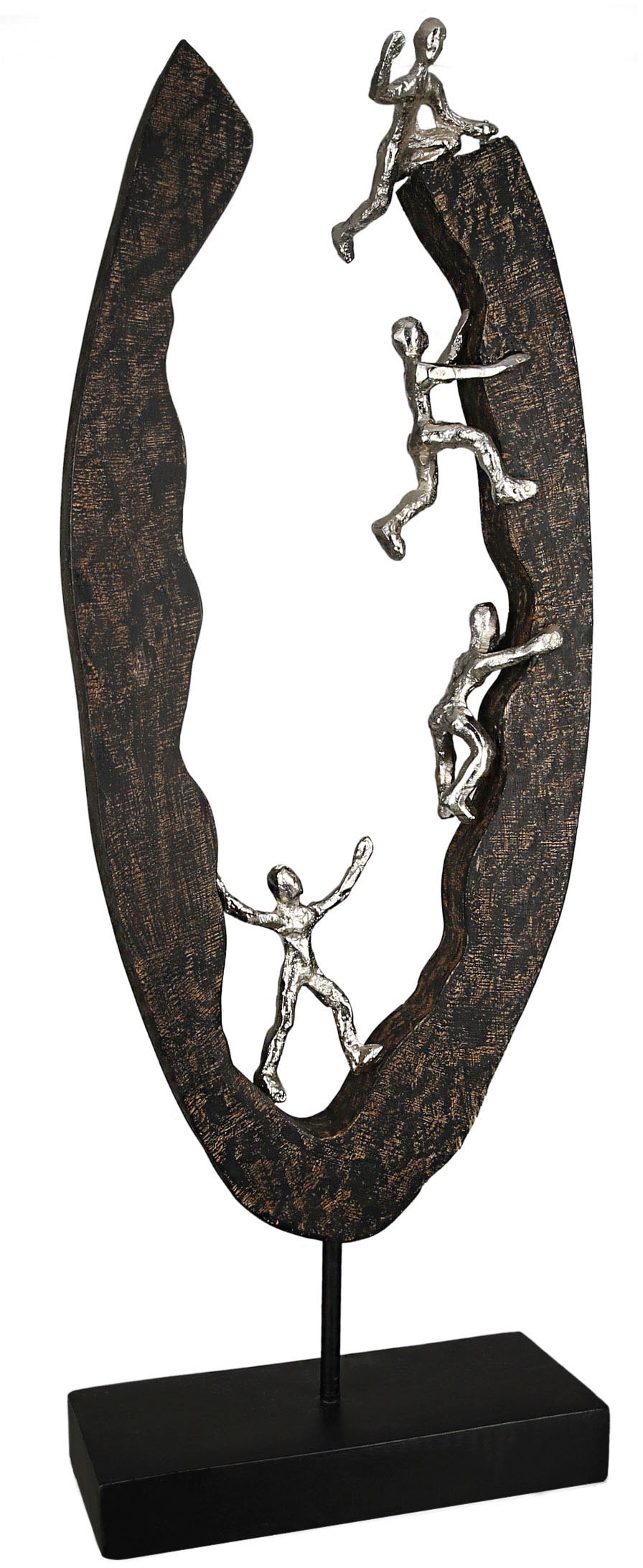 Casablanca by Gilde Dekofigur "Skulptur "Succeed"" Material-Mix aus Aluminium und Mangoholz