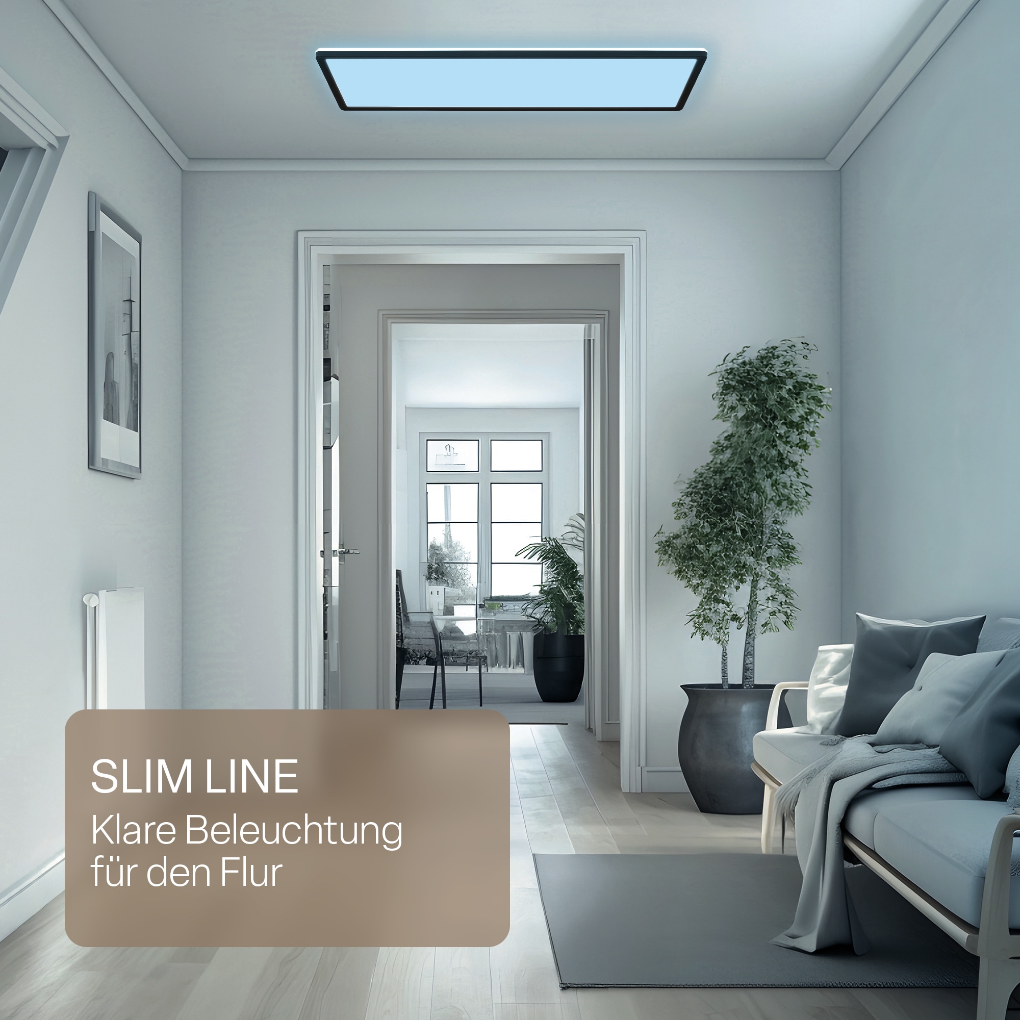 B.K.Licht LED Panel »SHALLOW« LED-Board 1 Stk. Neutralweiß 58x20x3 cm, Badlampe, Badezimmer, Küche, Wohnzimmer