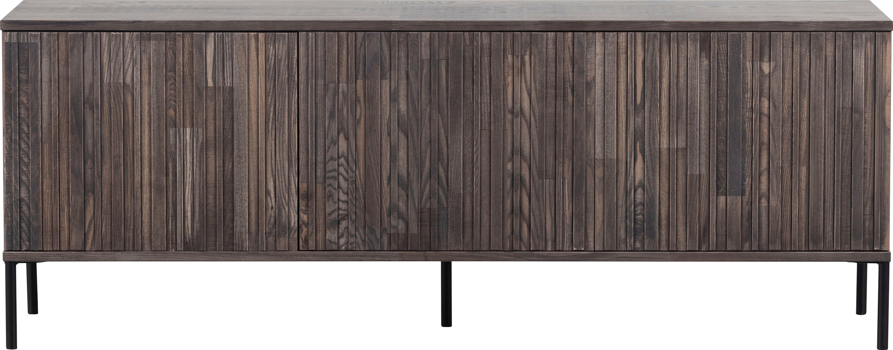 WOOOD Sideboard "New Gravure FSC Mix holz mit Druckmechanismus H 56 x B 150 x T 44 cm" Eschenholz, Tragkraft höhenverstellbare boden 10 kg, Kabelöffnung