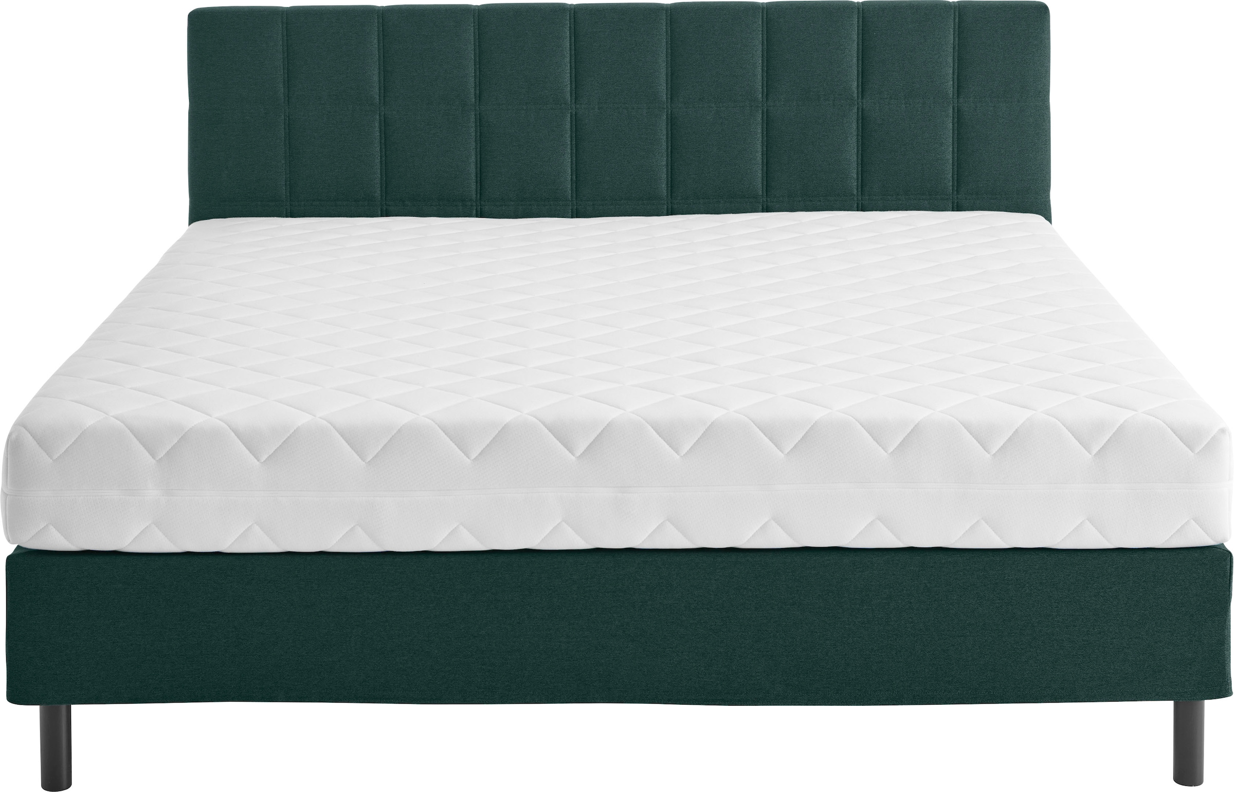 Boxbett "Nikola", grün (dunkelgrün), B:162cm L:210cm, ATLANTIC HOME COLLECTION, Komplettbetten, Boxspringbett, Massivholzfüßen, mit / ohne Matratze, in H2 und H3 erhältlich 7