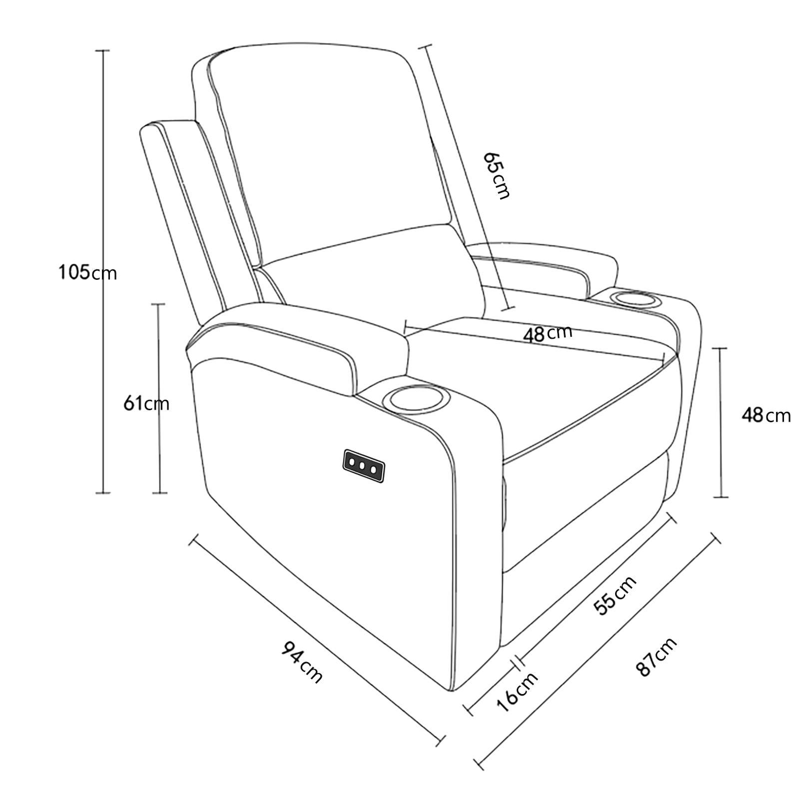 OTTO home Relaxsessel »NAPORI Lederoptik, Kinosessel, Multimedia-Sessel« TV-Sessel mit manueller u elektrischer Relaxfunktion u. Getränkehalter