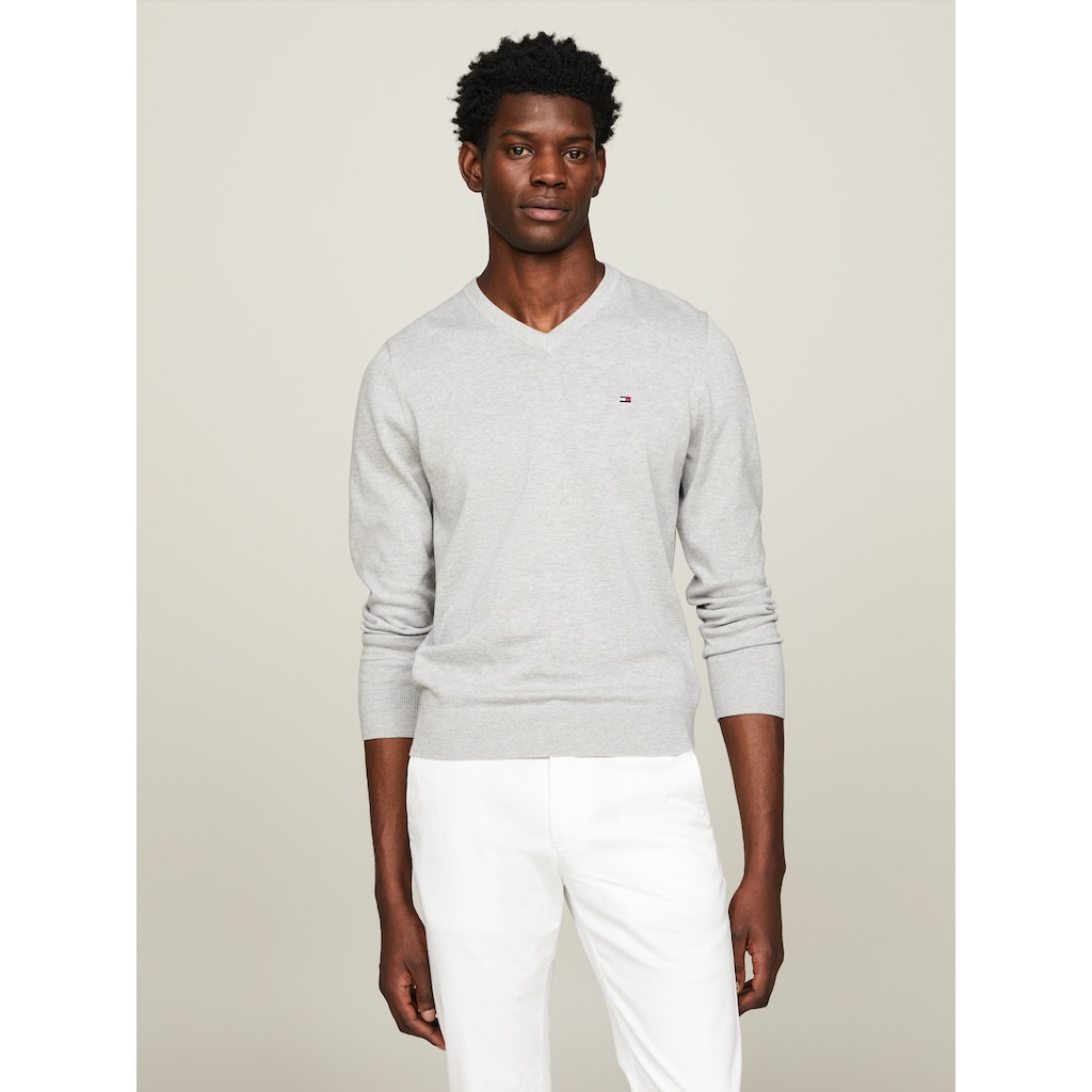 Tommy Hilfiger V-Ausschnitt-Pullover »CLASSIC COTTON V NECK«